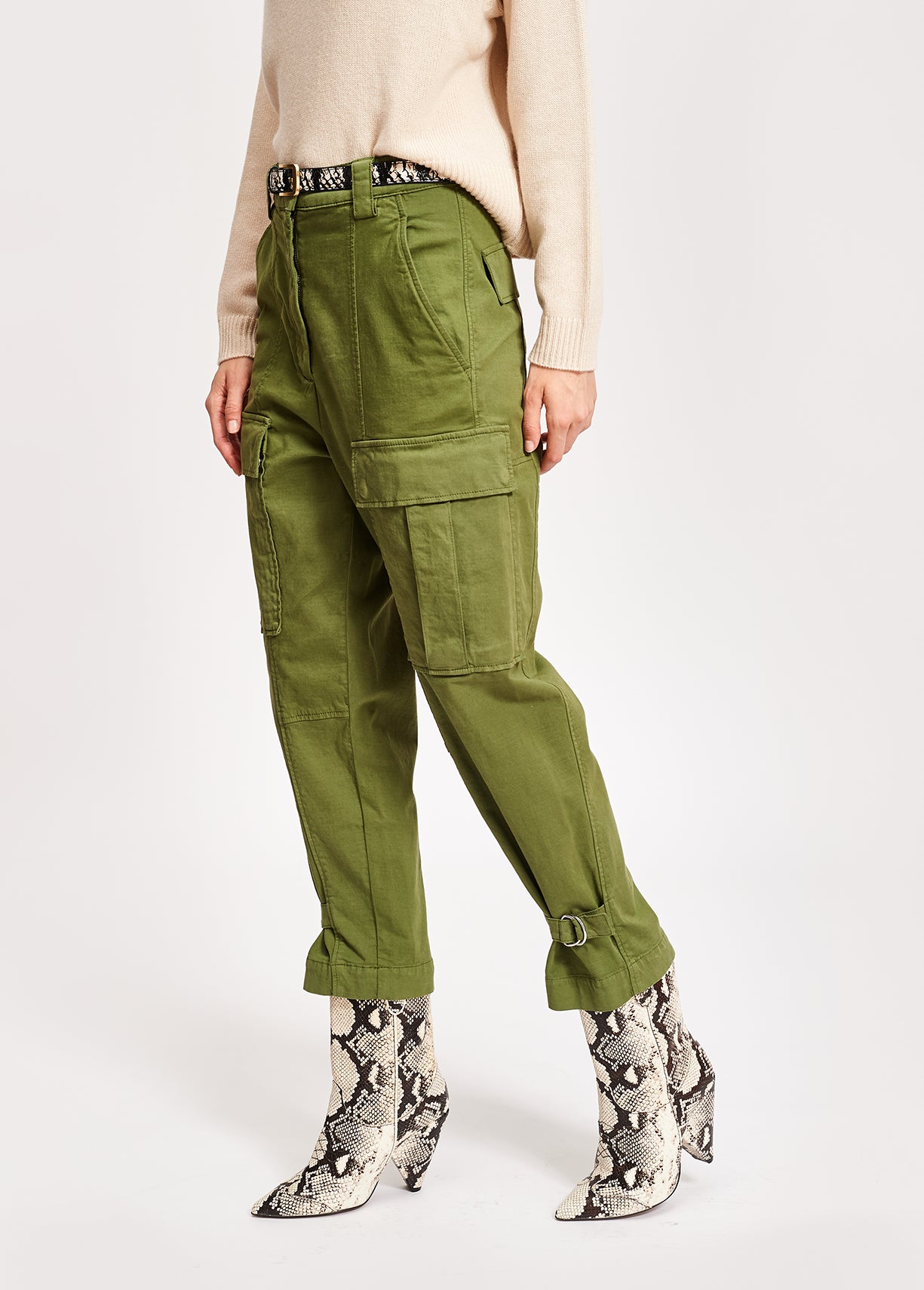 Pantalon treillis vert mousse RE—SSENTIEL | Essentiel second hand
