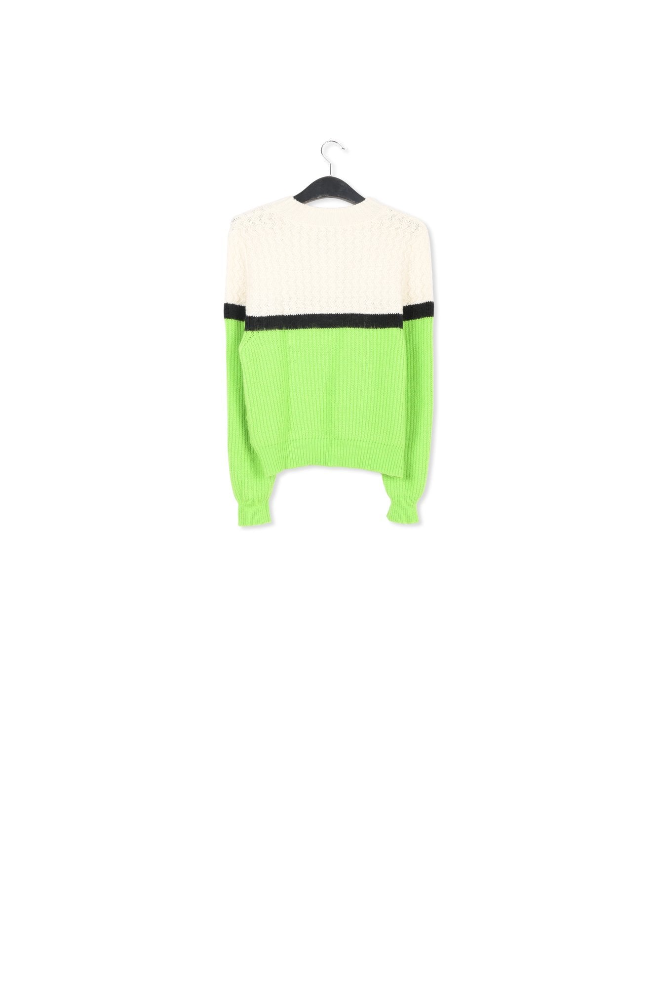 White and green two stitch sweater RE—SSENTIEL | Essentiel second hand