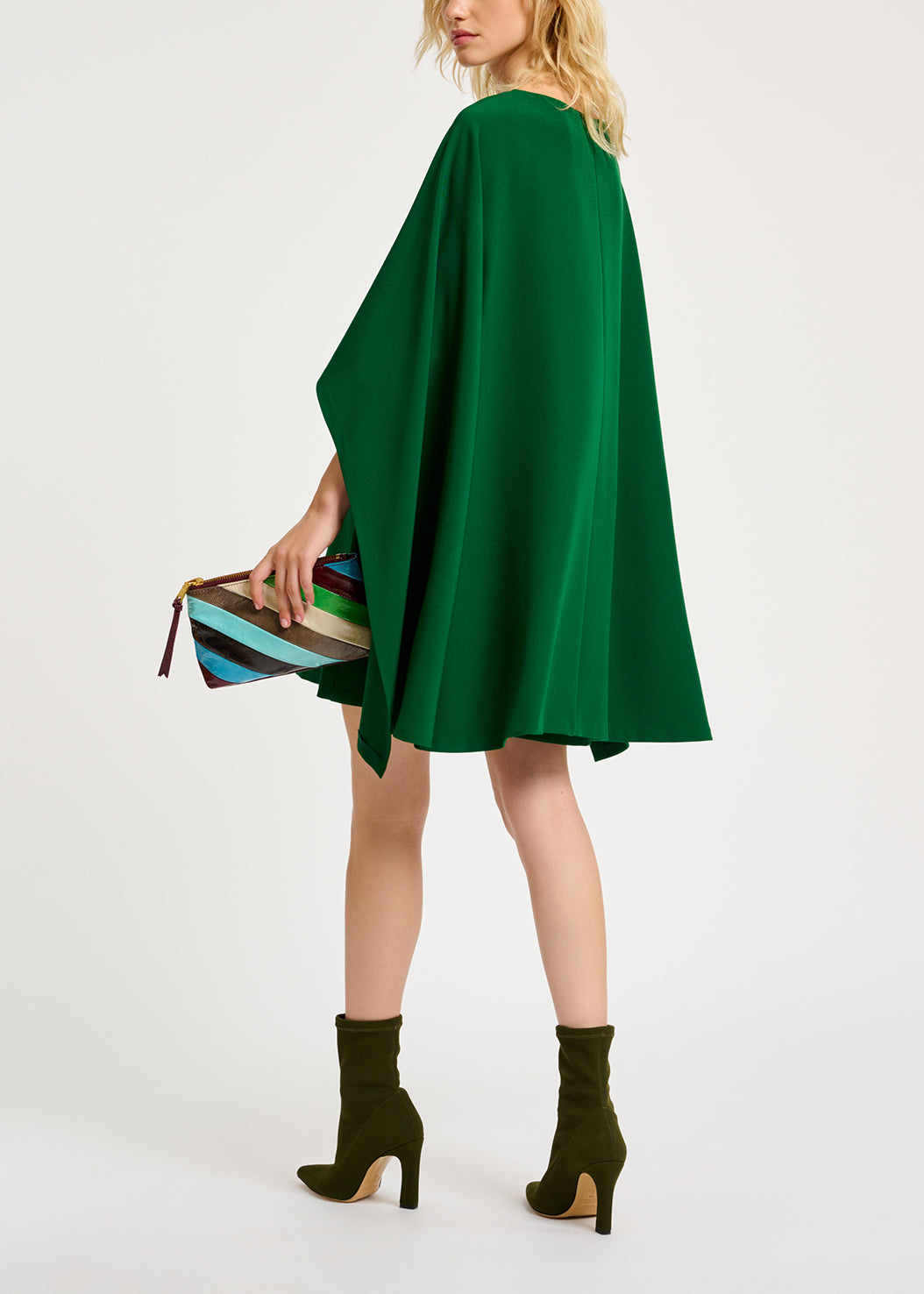 Mini-robe vert foncé à effet cape RE—SSENTIEL | Essentiel second hand