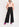 Pantalon noir aux jambes larges avec ceinture Faume - seconde main