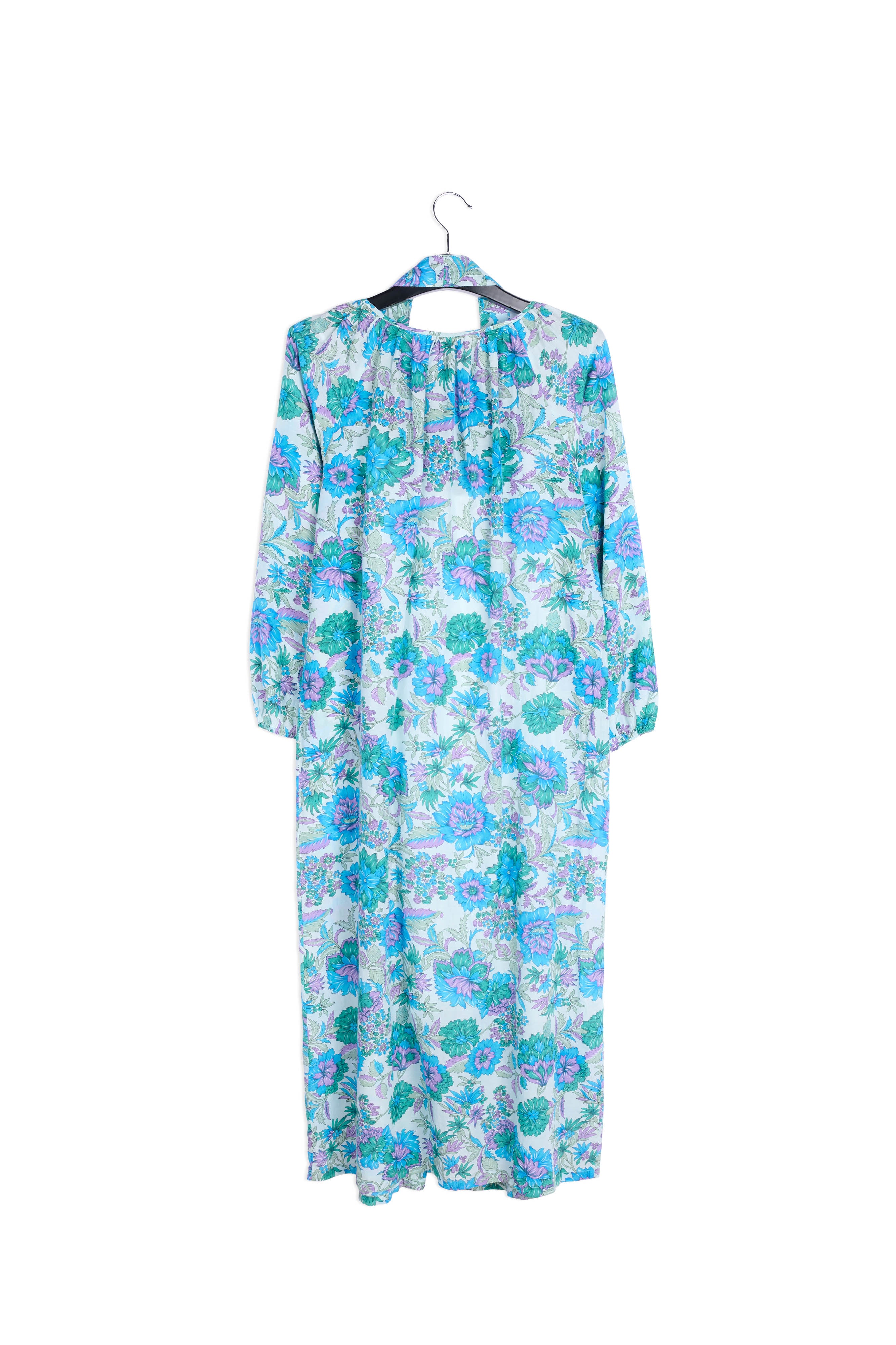 Blue cotton-silk midi shirt dress RE—SSENTIEL | Essentiel second hand