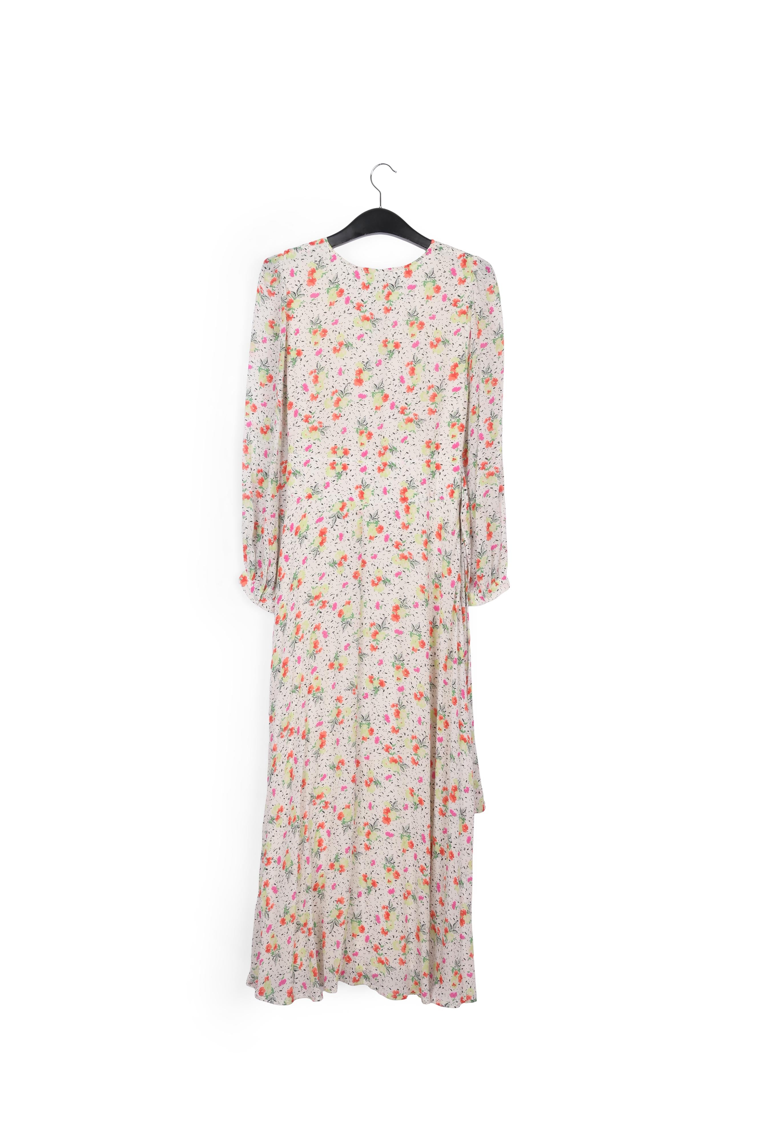 Off-white floral-print wrap maxi dress RE—SSENTIEL | Essentiel second hand