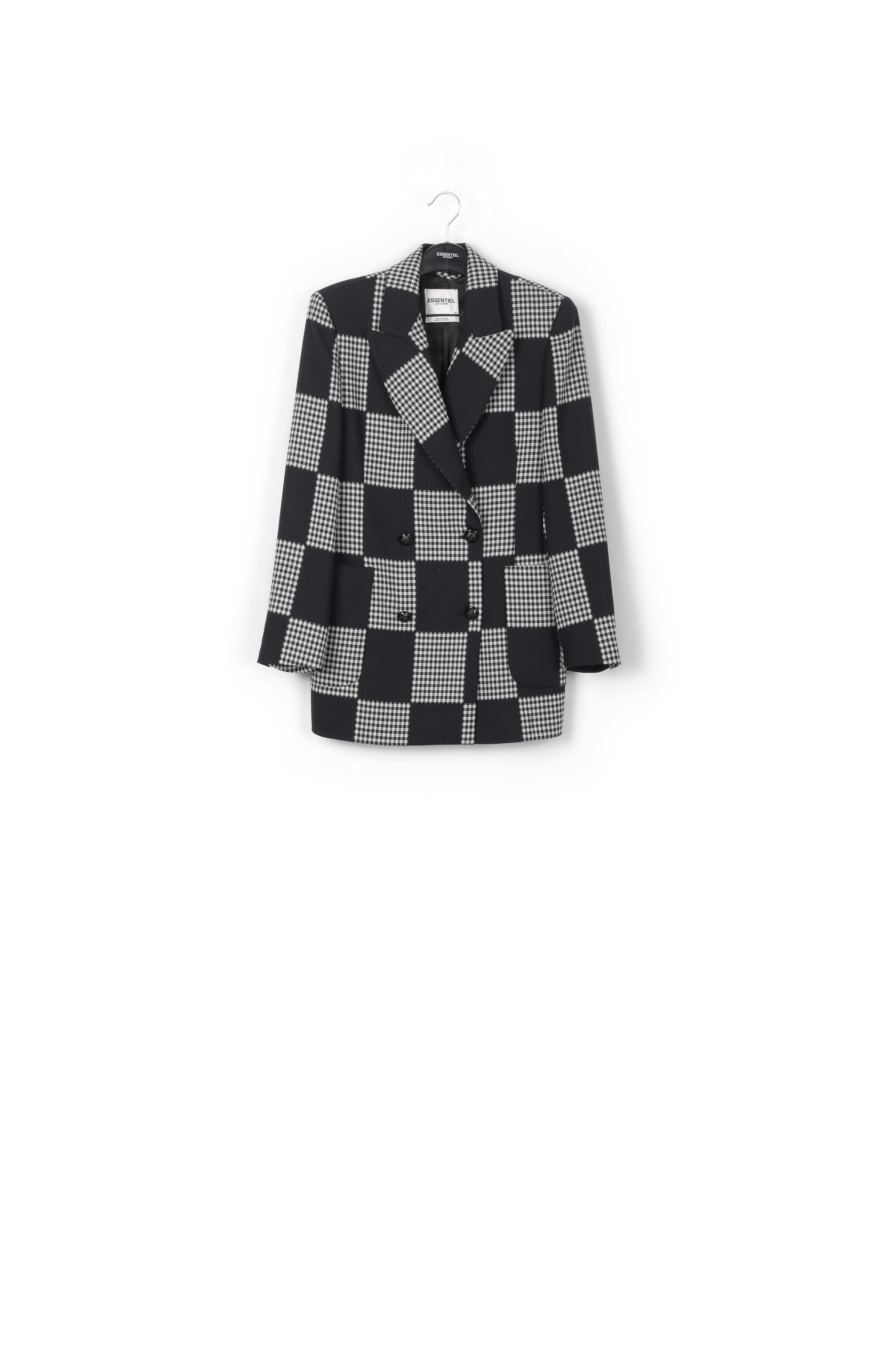 Veste noire et blanc cassé à double boutonnage RE—SSENTIEL | Essentiel second hand