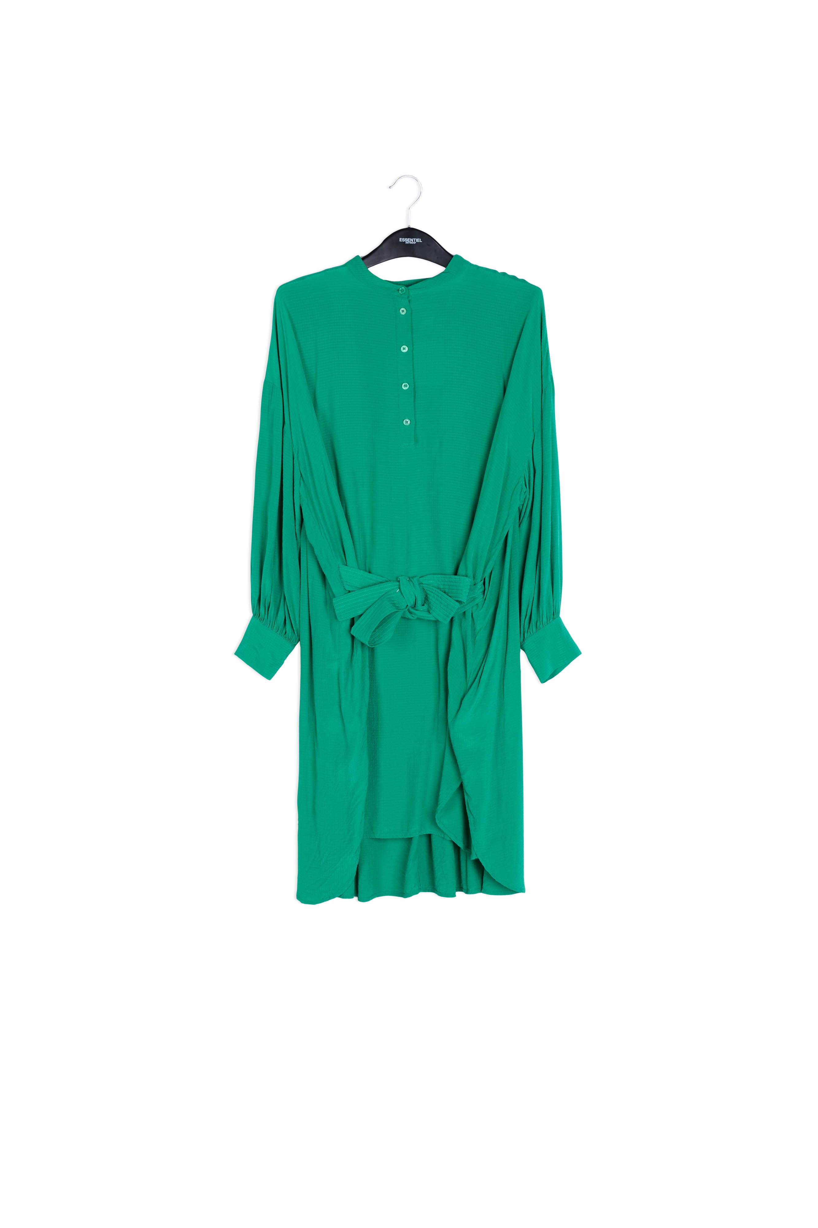 Robe chemise verte au dos plissé RE—SSENTIEL | Essentiel second hand