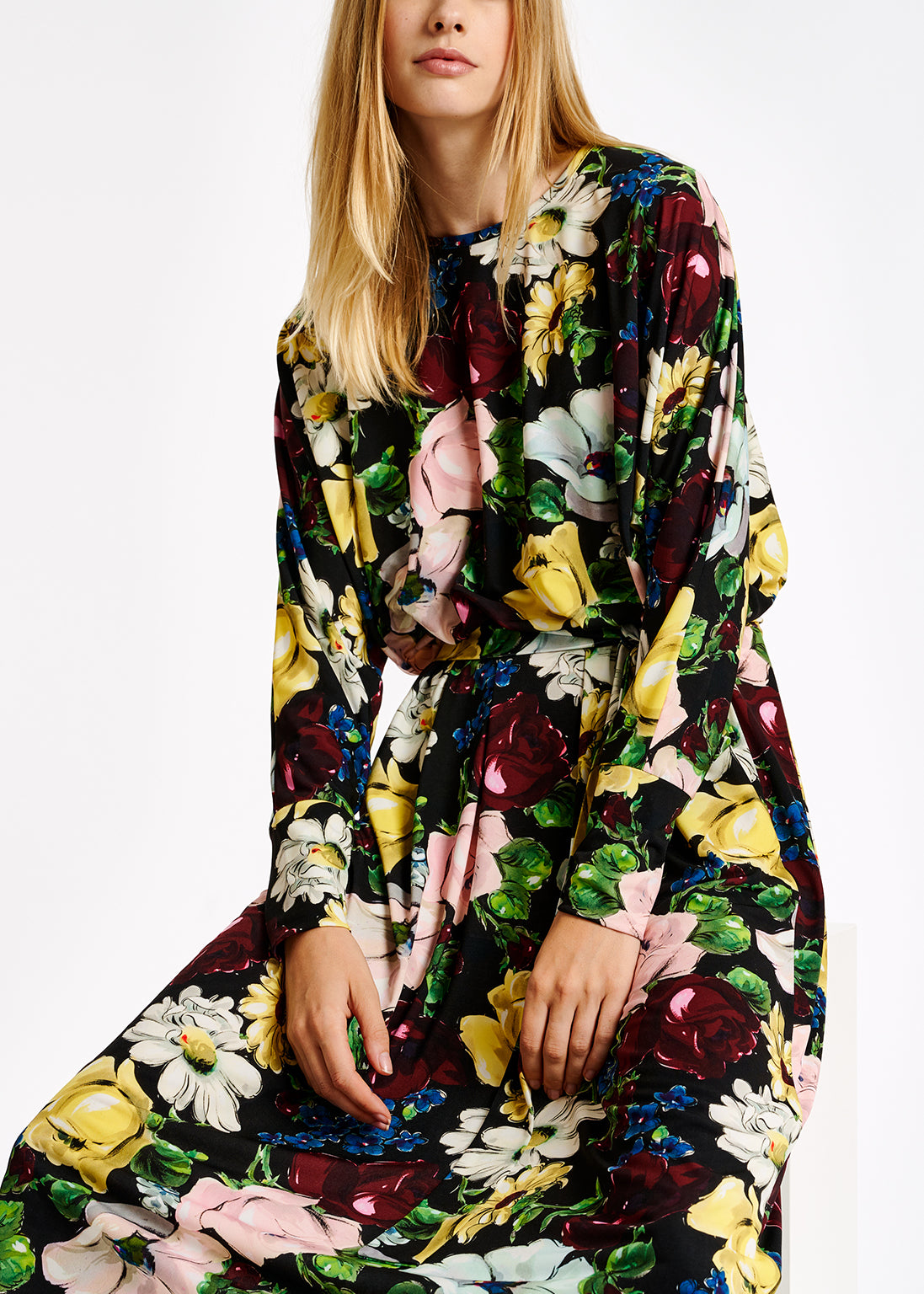 Floral print midi-length dress RE—SSENTIEL | Essentiel second hand