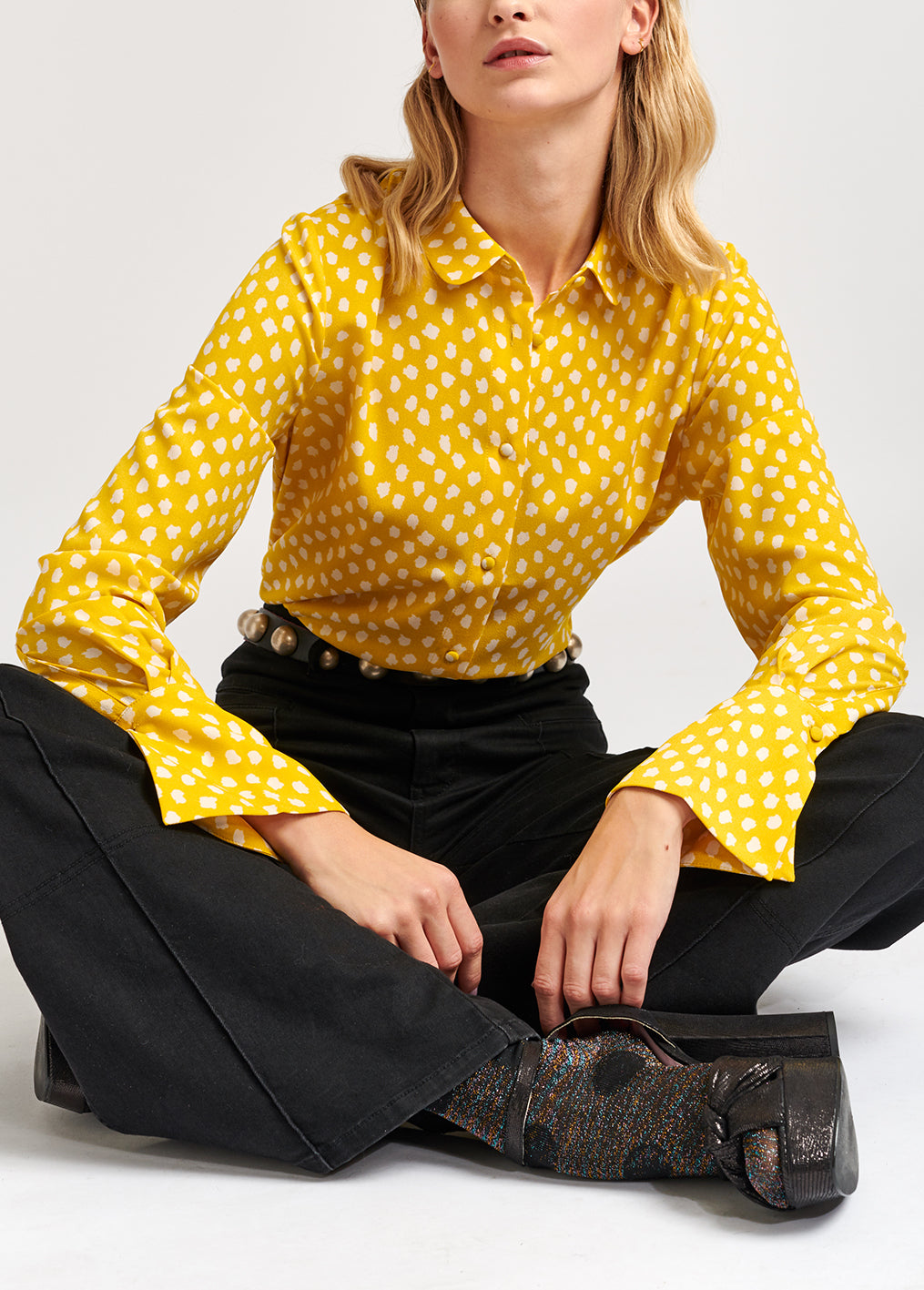 Chemise jaune à pois RE—SSENTIEL | Essentiel second hand