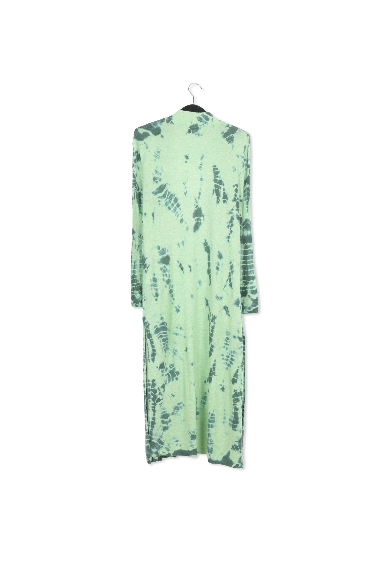 Long mint green and dark green tie-dye cardigan RE—SSENTIEL | Essentiel second hand