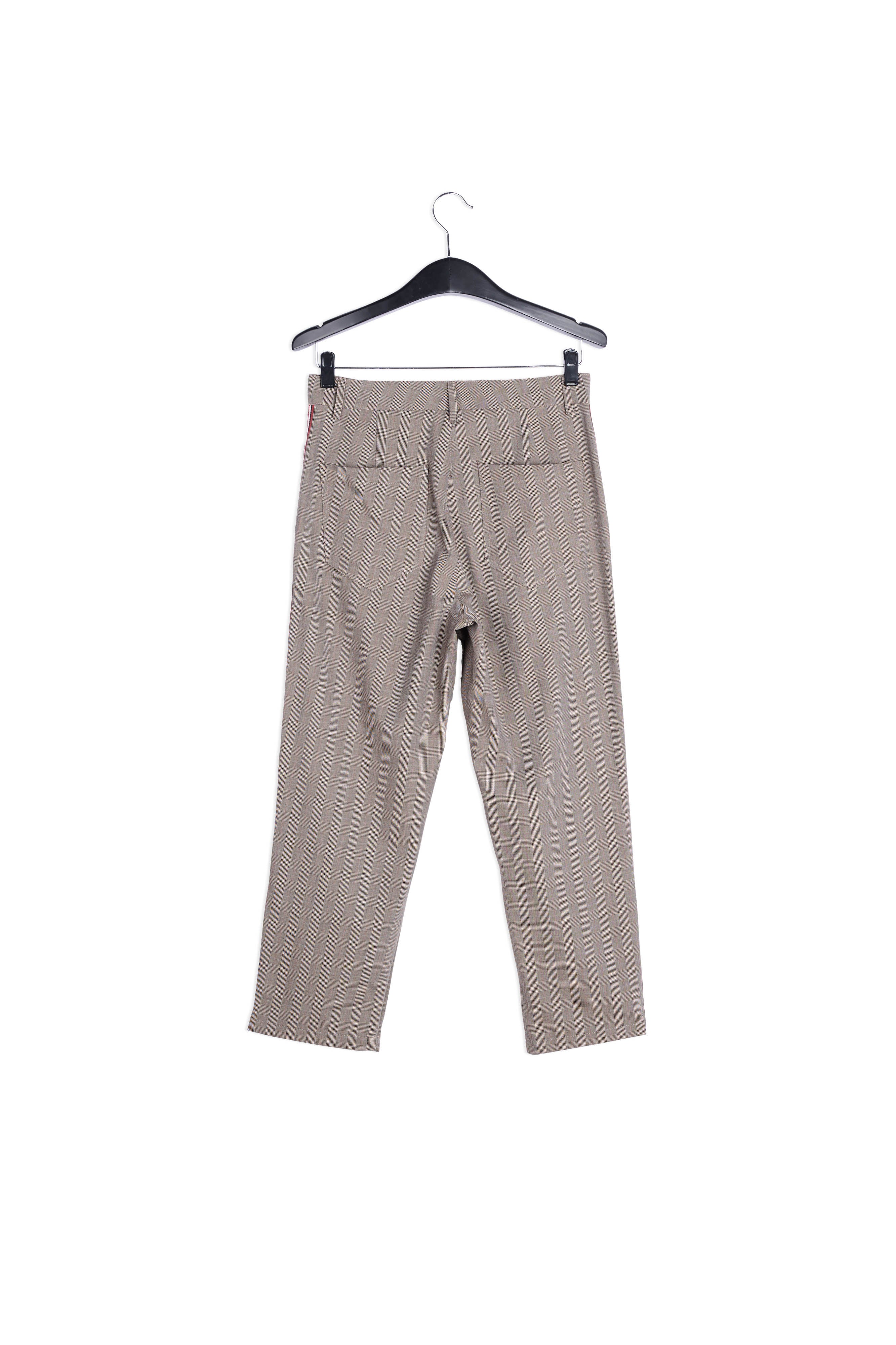 Pantalon gris clair à carreaux RE—SSENTIEL | Essentiel second hand