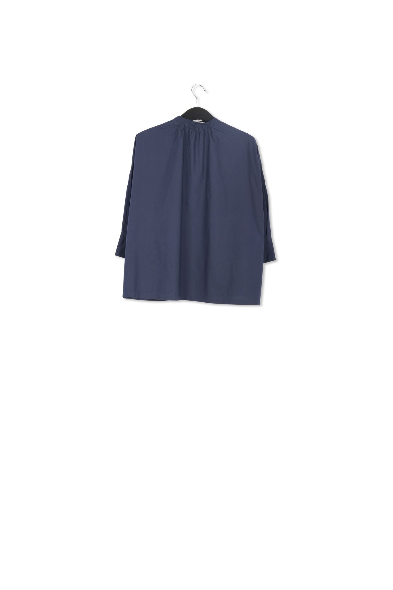 Chemise en coton bleu marine à broderie RE—SSENTIEL | Essentiel second hand