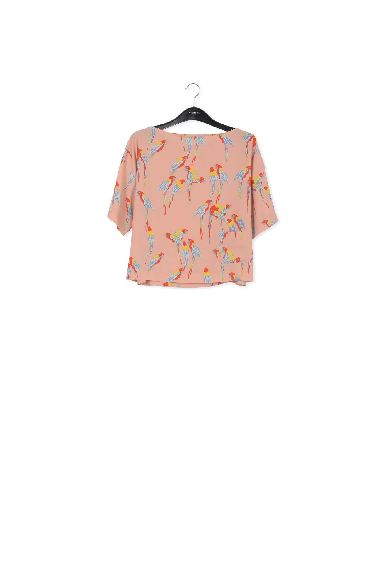Pink print boatneck top RE—SSENTIEL | Essentiel second hand