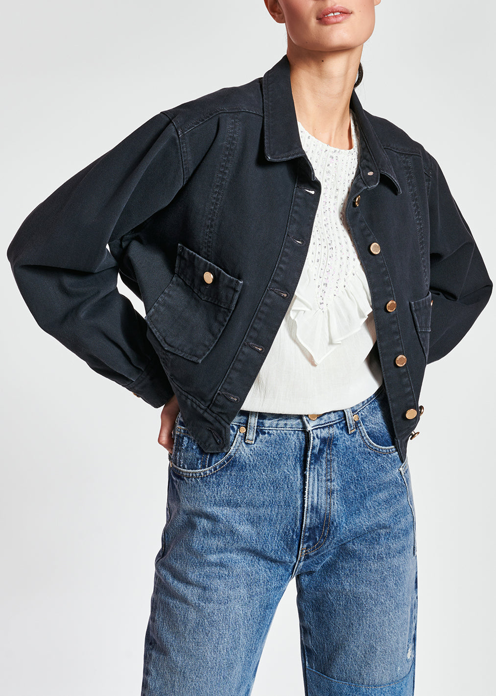 Black denim jacket RE—SSENTIEL | Essentiel second hand