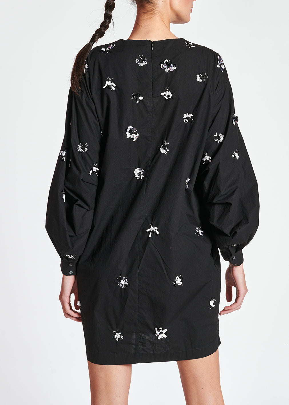 Black cotton-polin dress with sequin details RE—SSENTIEL | Essentiel second hand