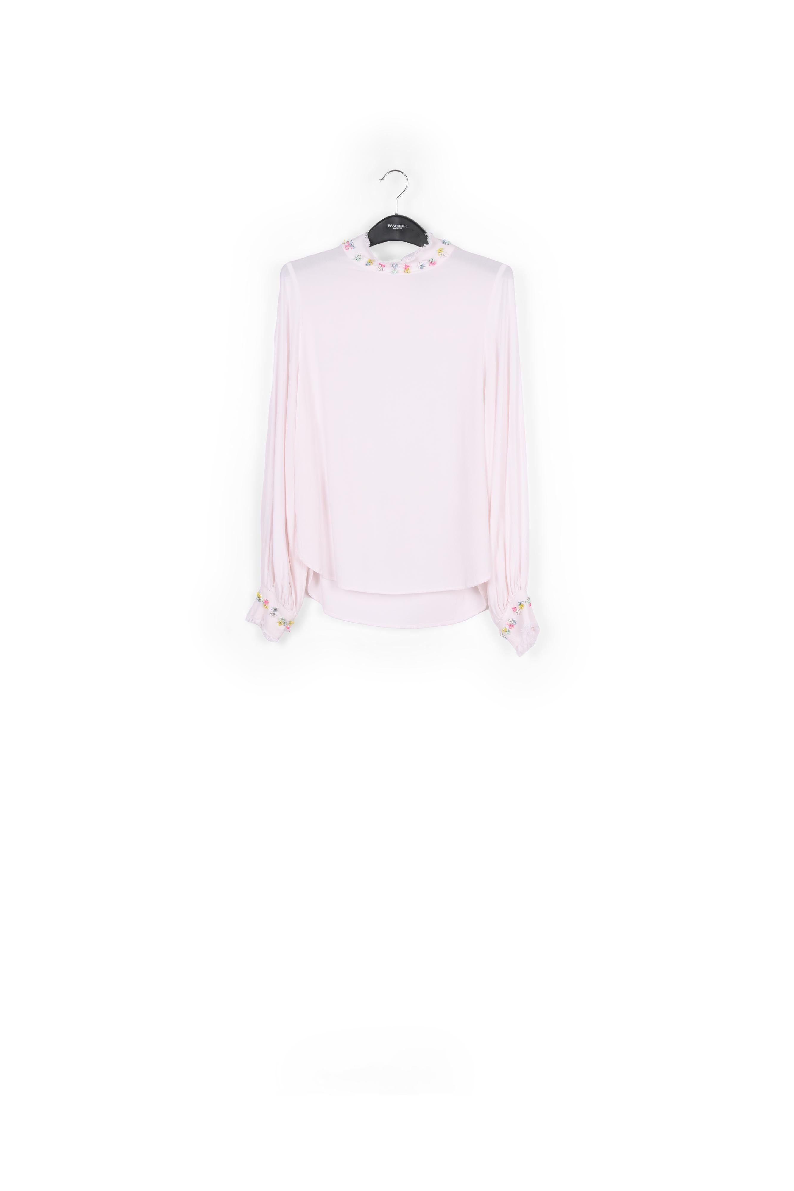 Off-white high neck top with bead embellishments RE—SSENTIEL | Essentiel second hand