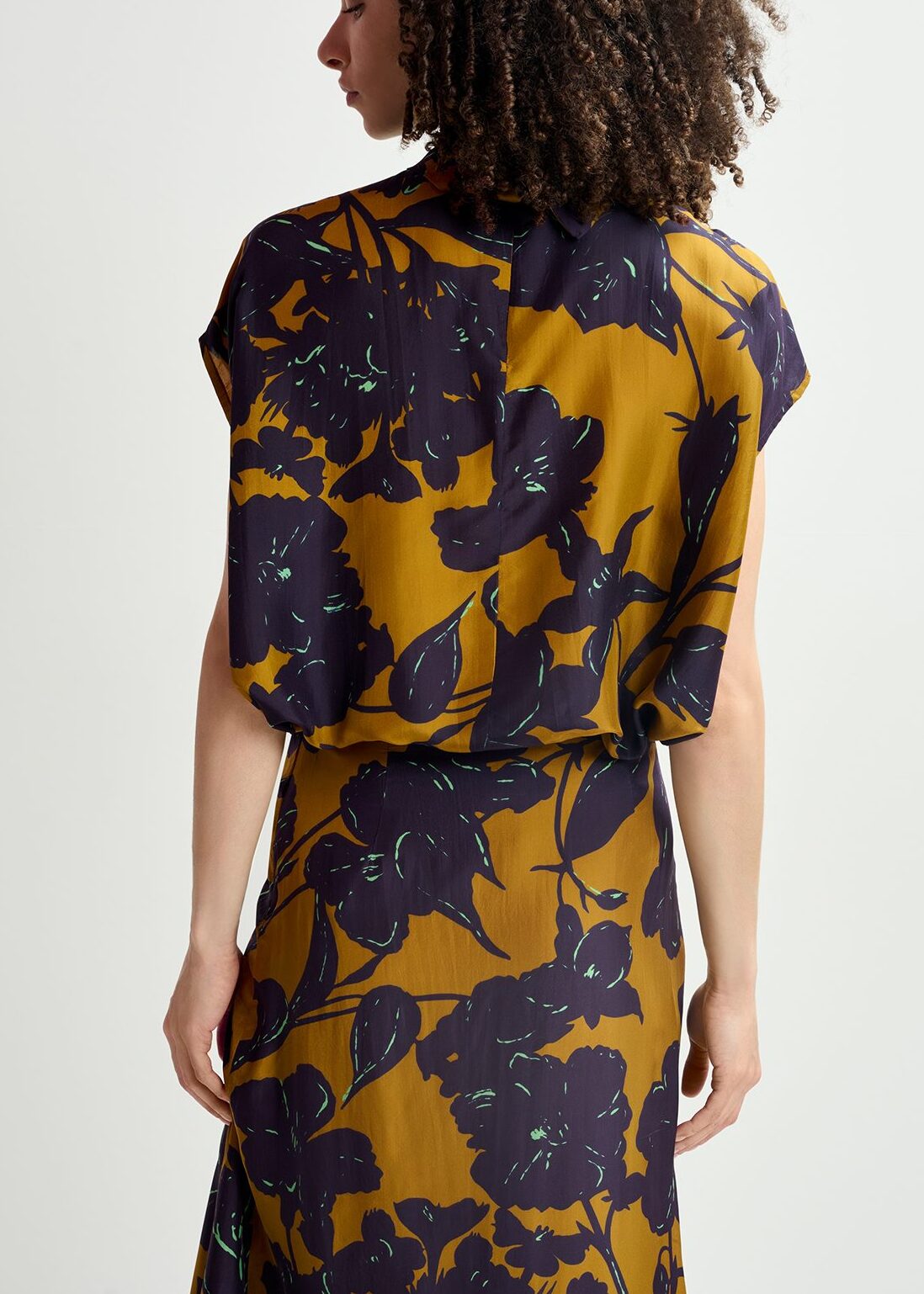 Top en soie bronze à imprimé fleuri RE—SSENTIEL | Essentiel second hand