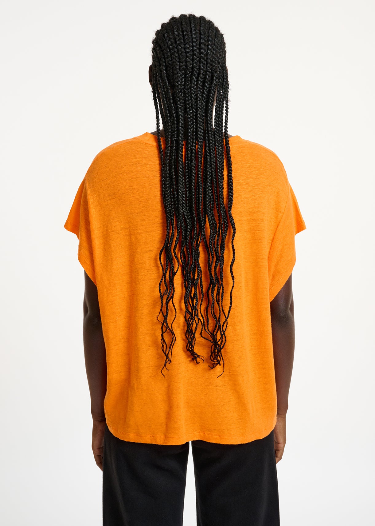 Orange linen T-shirt RE—SSENTIEL | Essentiel second hand