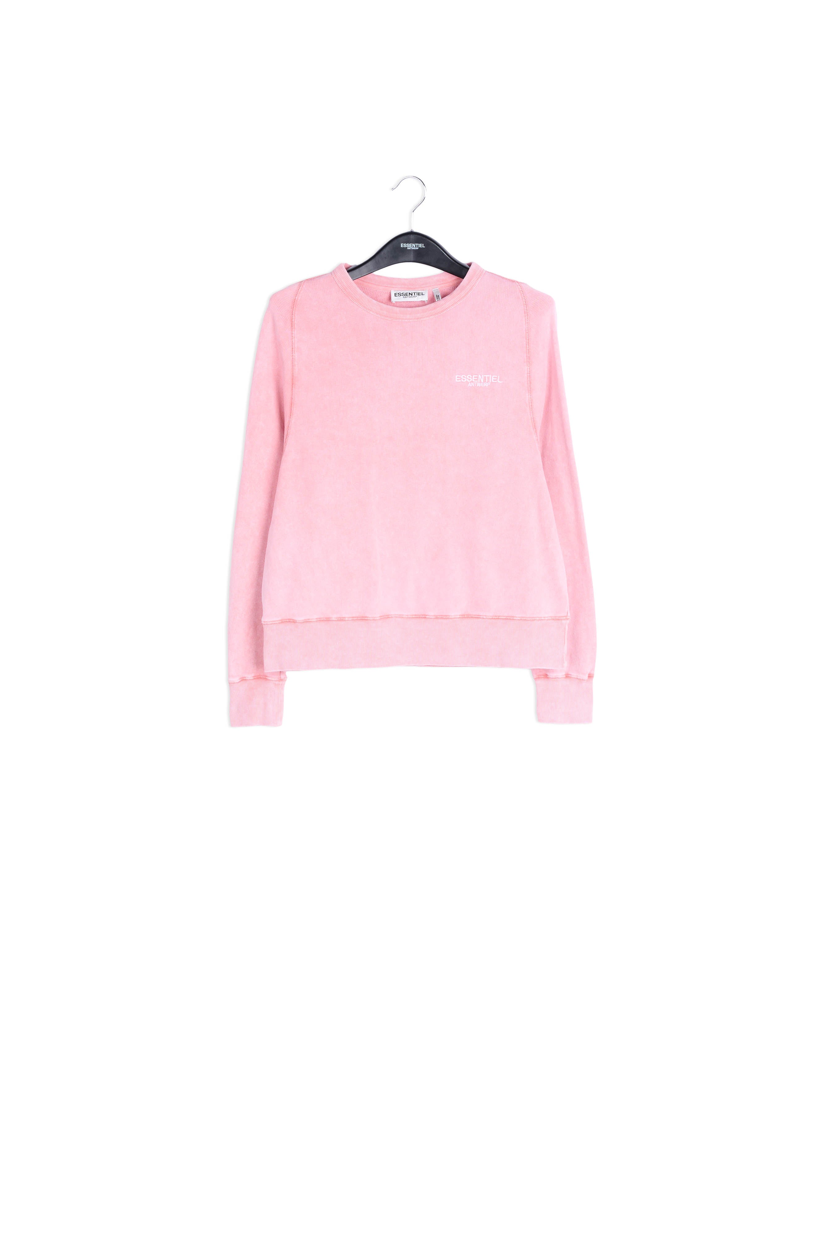 Sweatshirt rose en coton-jersey avec logo RE—SSENTIEL | Essentiel second hand