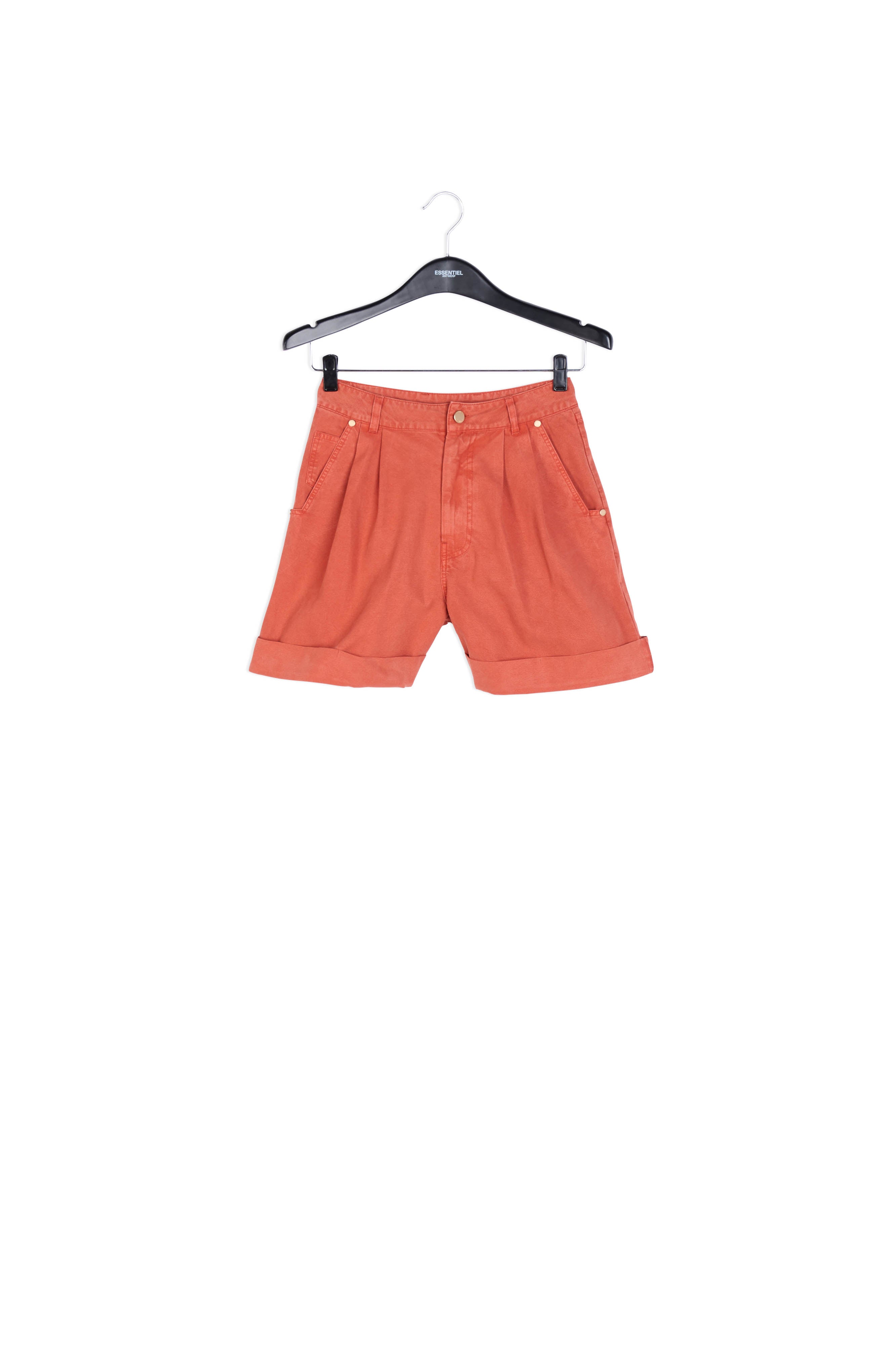 Short en jean orange foncé à taille haute RE—SSENTIEL | Essentiel second hand
