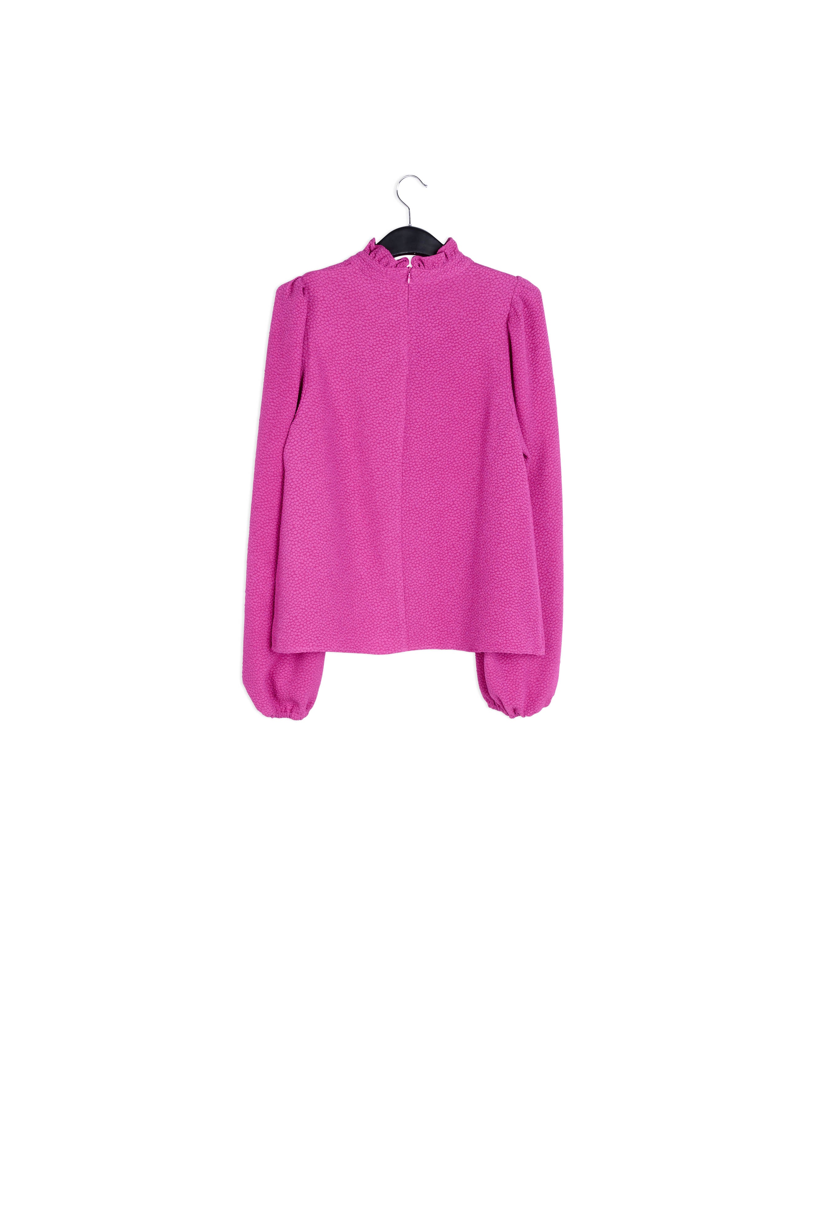 Top fleuri noir et doré à col ruché RE—SSENTIEL | Essentiel second hand