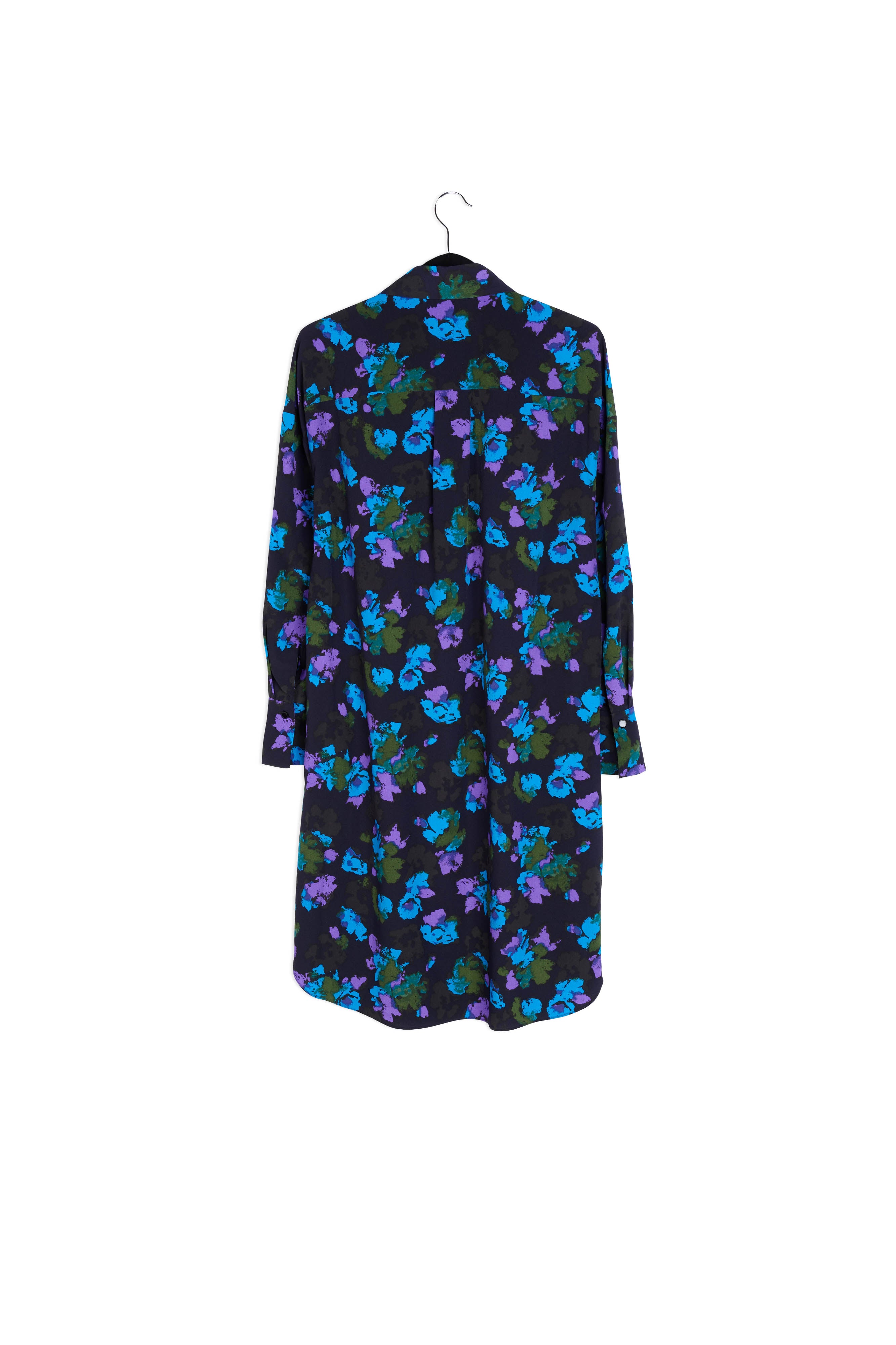 Midi-hemdjurk met zwart en rode bloemenprint RE—SSENTIEL | Essentiel second hand