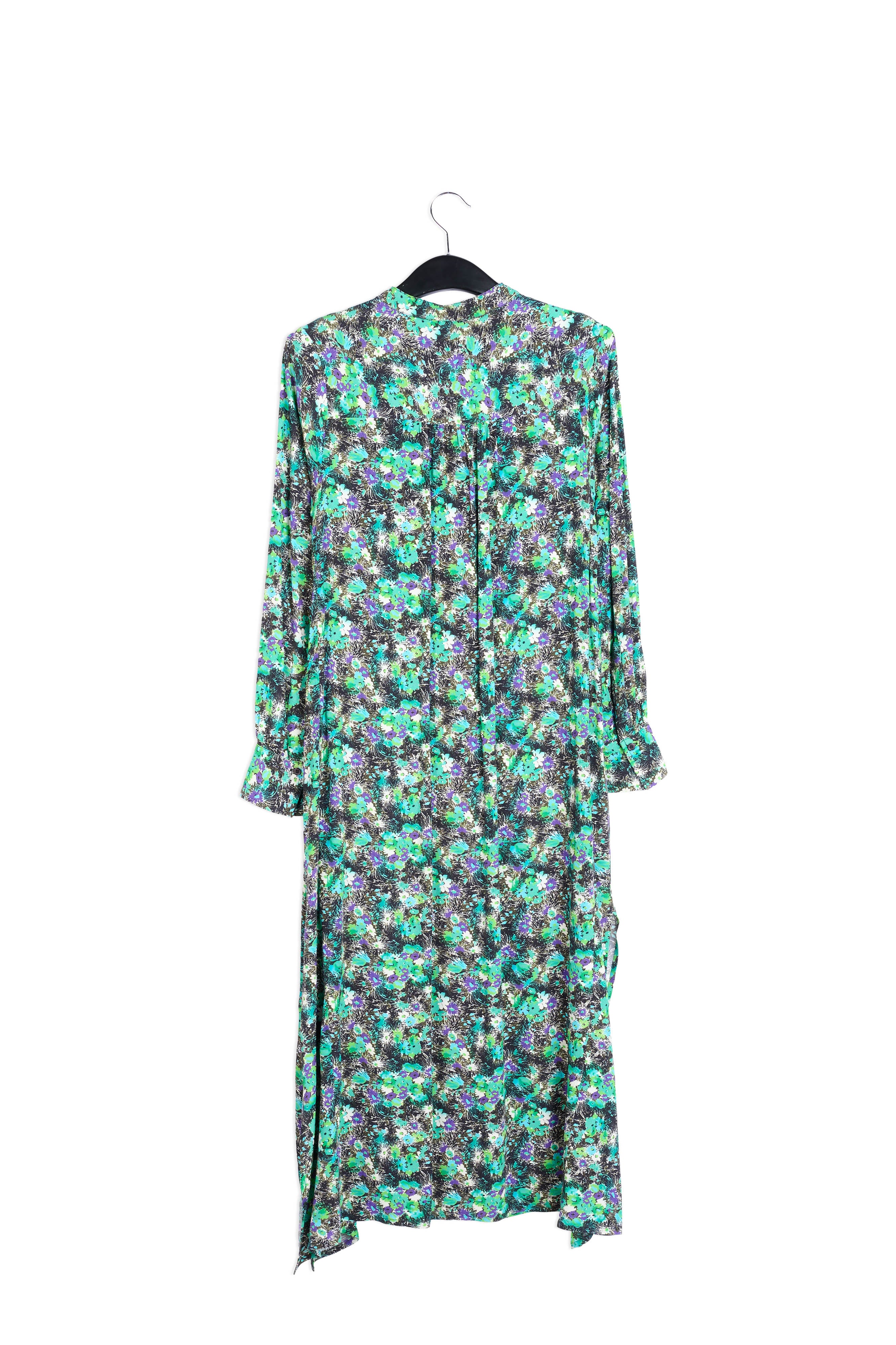 Green floral print a-line shirt dress RE—SSENTIEL | Essentiel second hand