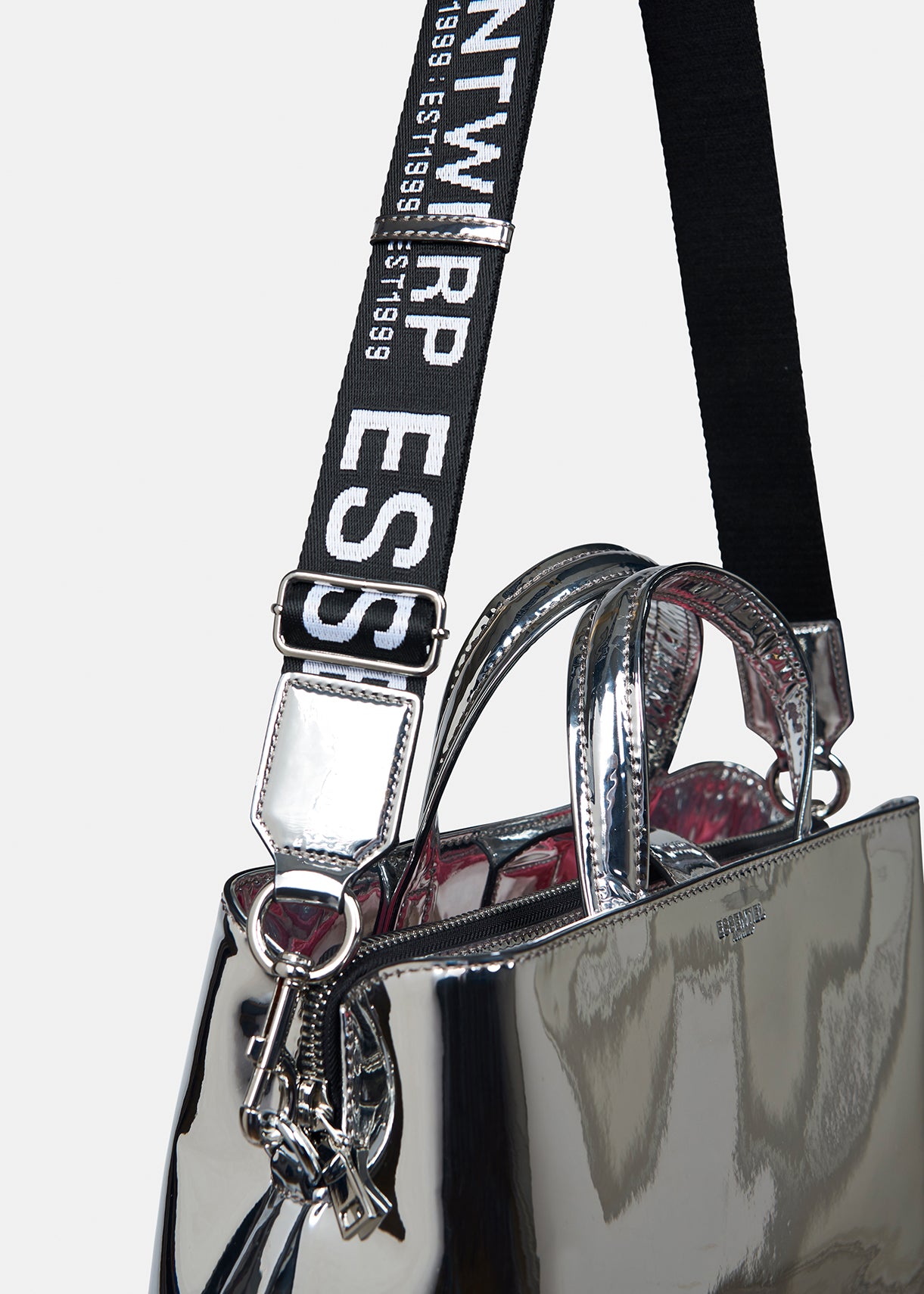 Silver mirror-effect shopper bag RE—SSENTIEL | Essentiel second hand