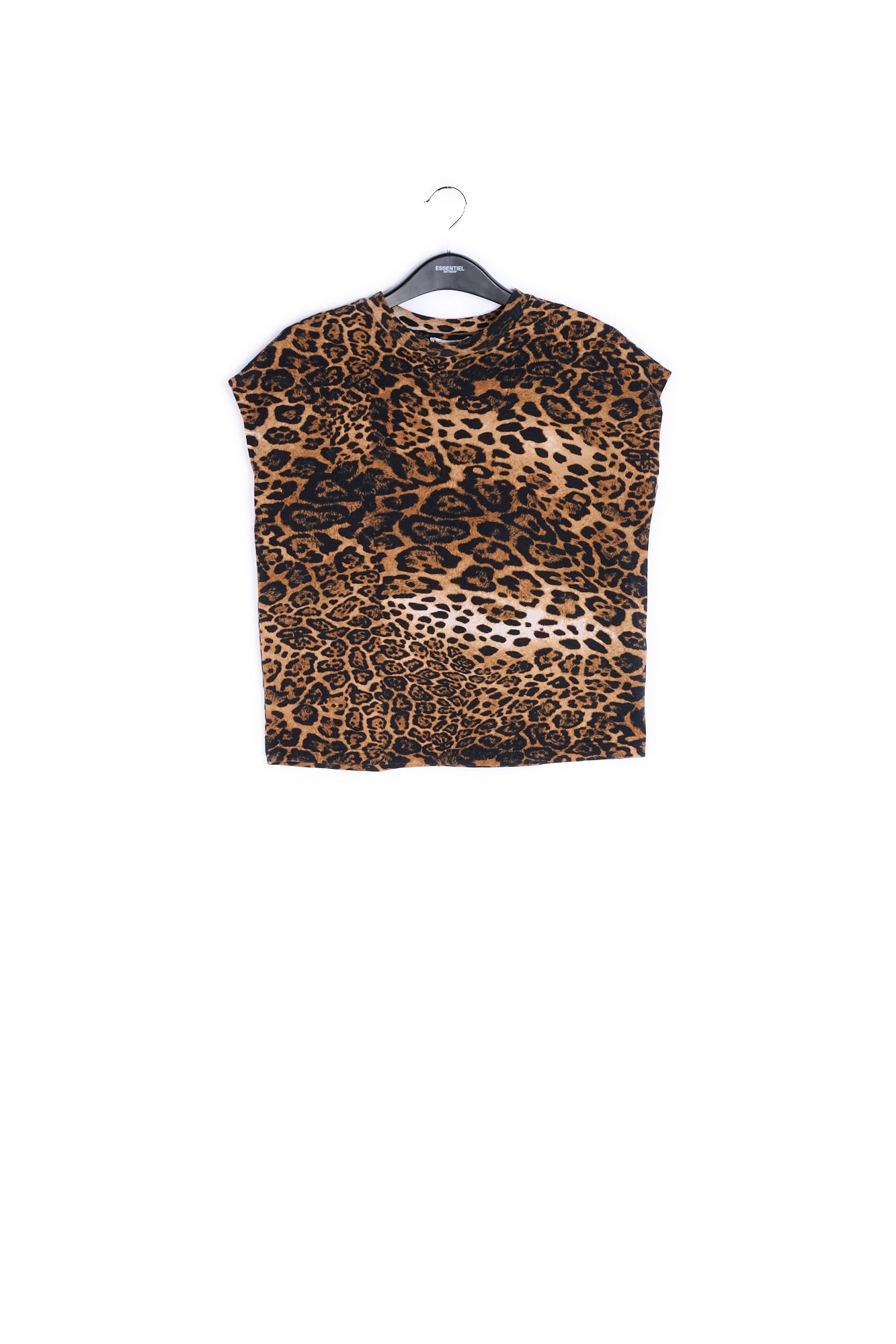 Leopard print organic cotton sleveless top RE—SSENTIEL | Essentiel second hand