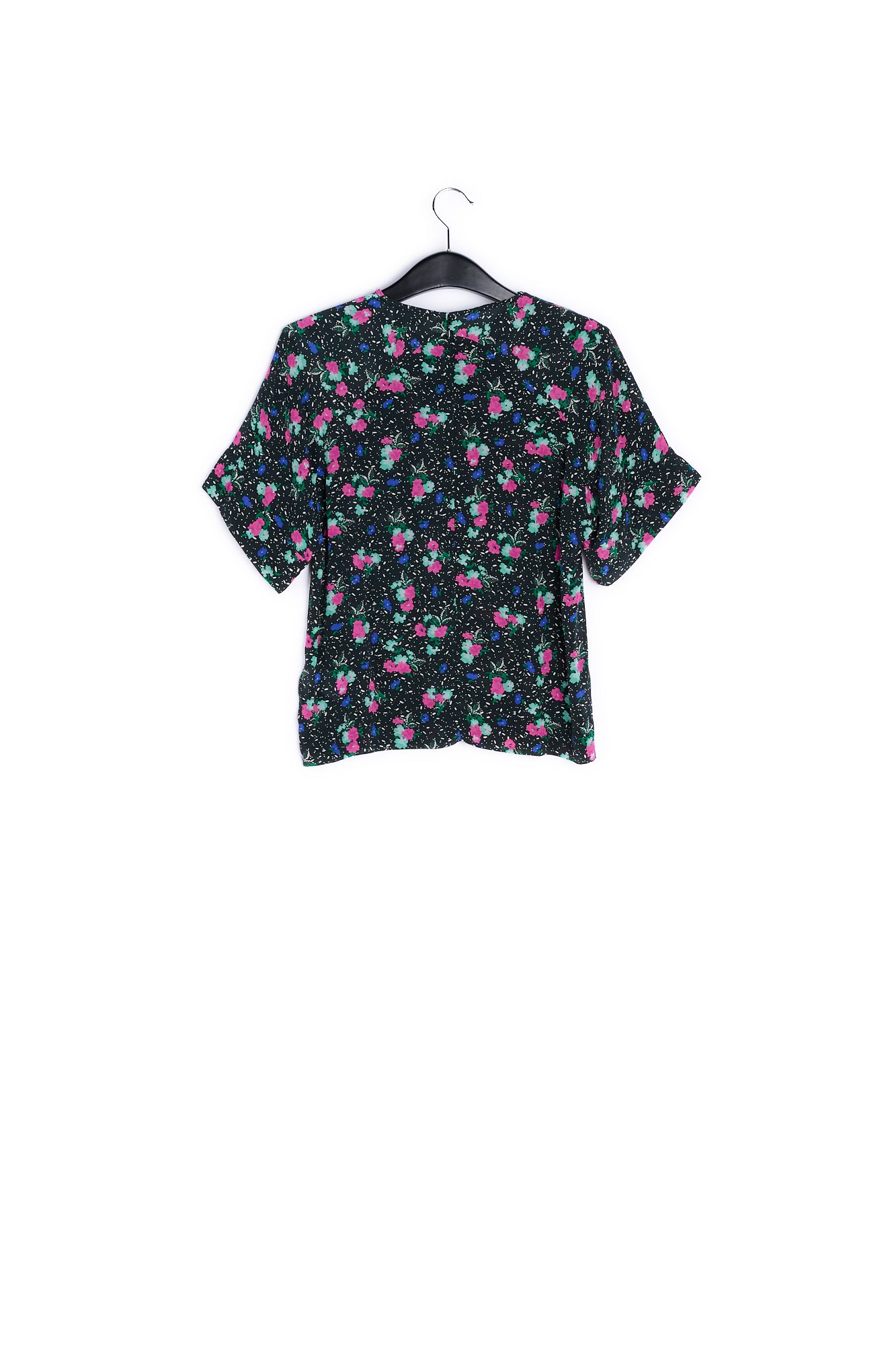 Black floral-print top RE—SSENTIEL | Essentiel second hand