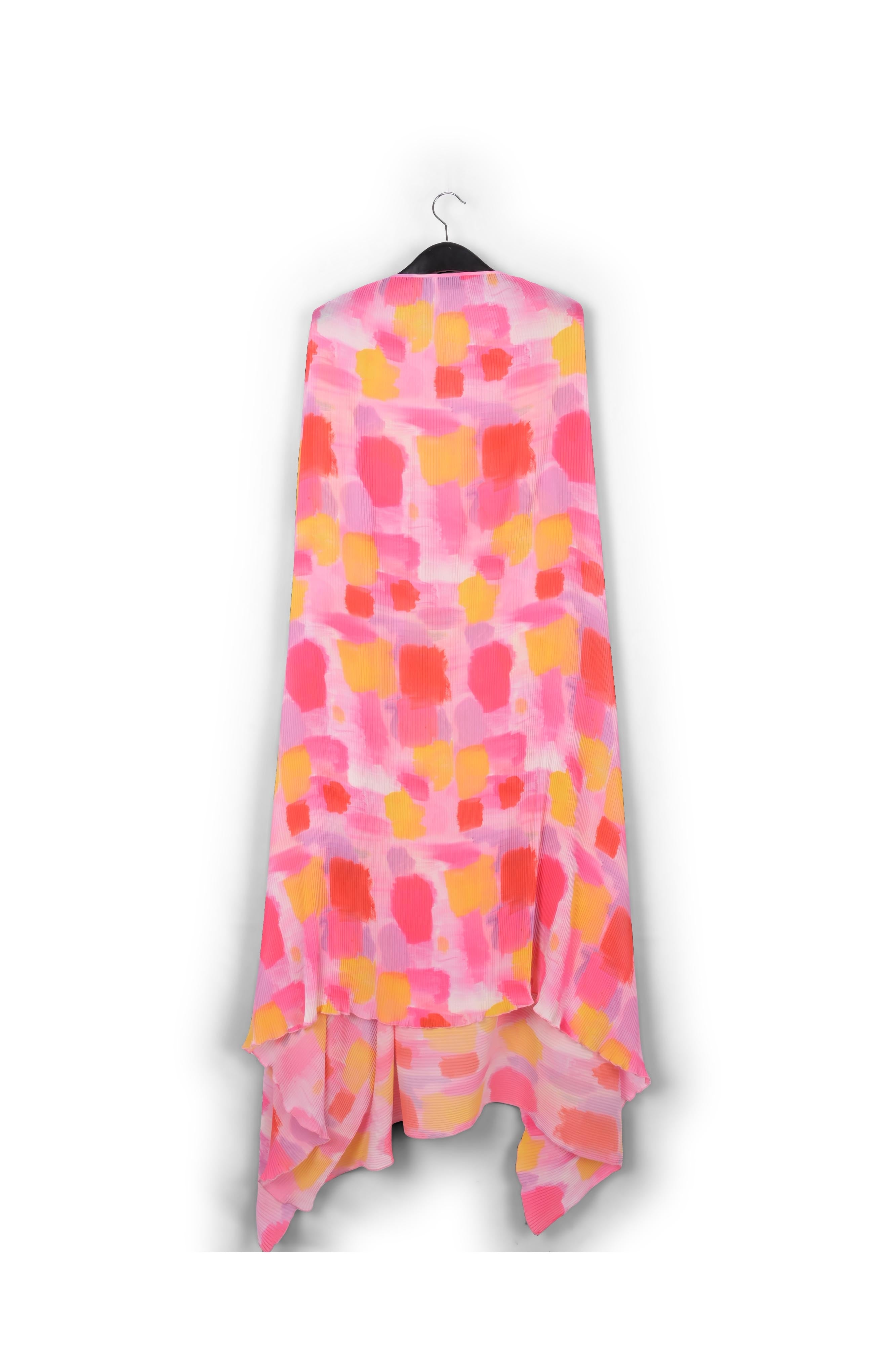 Pink and yellow pissé maxi-length kaftan dress RE—SSENTIEL | Essentiel second hand
