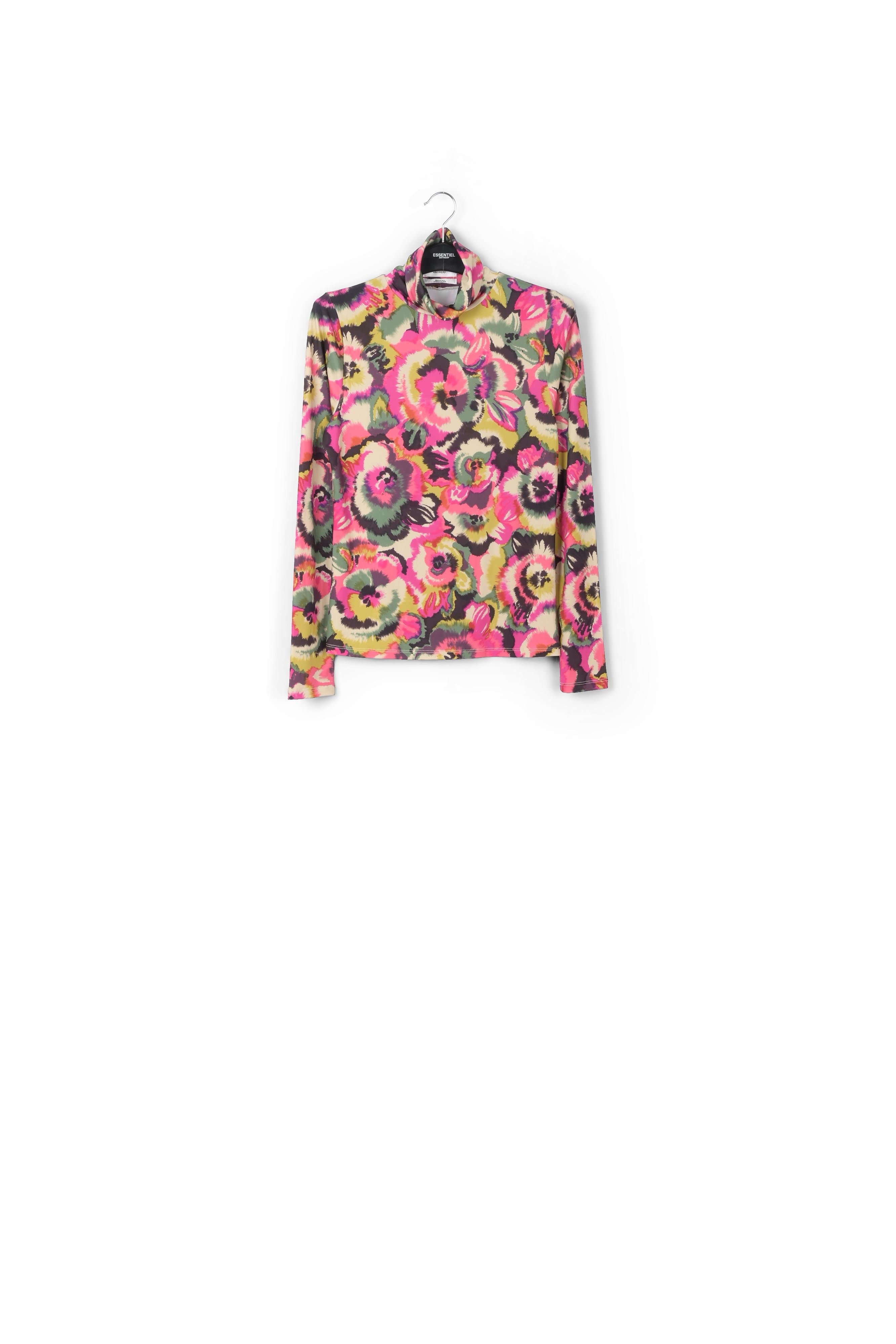 Multicolor floral-print turtleneck top RE—SSENTIEL | Essentiel second hand