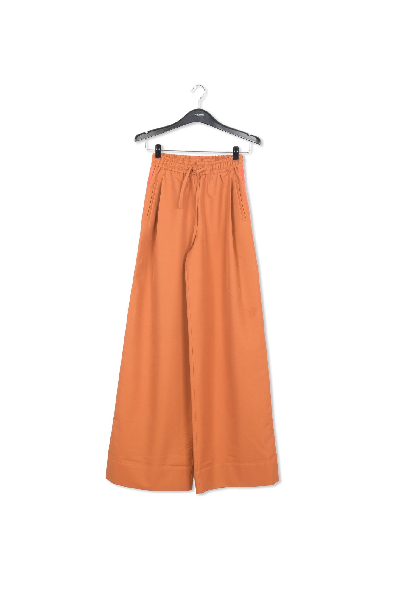 Bronze wide-leg pants with orange stripes RE—SSENTIEL | Essentiel second hand