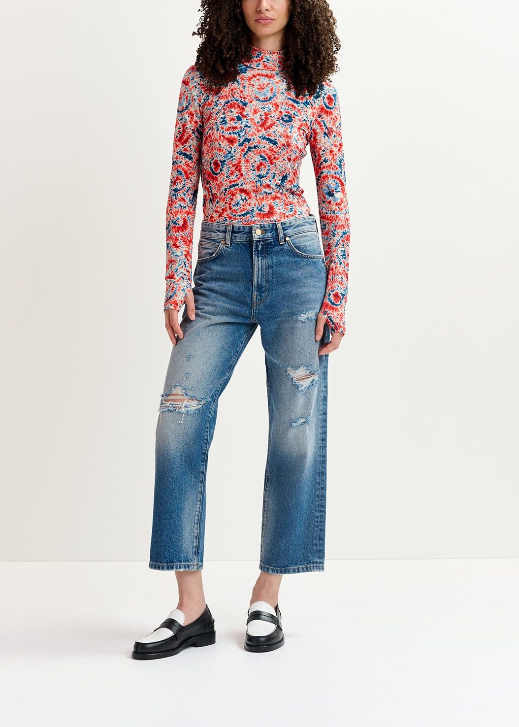 Blue distressed boyfriend jeans RE—SSENTIEL | Essentiel second hand