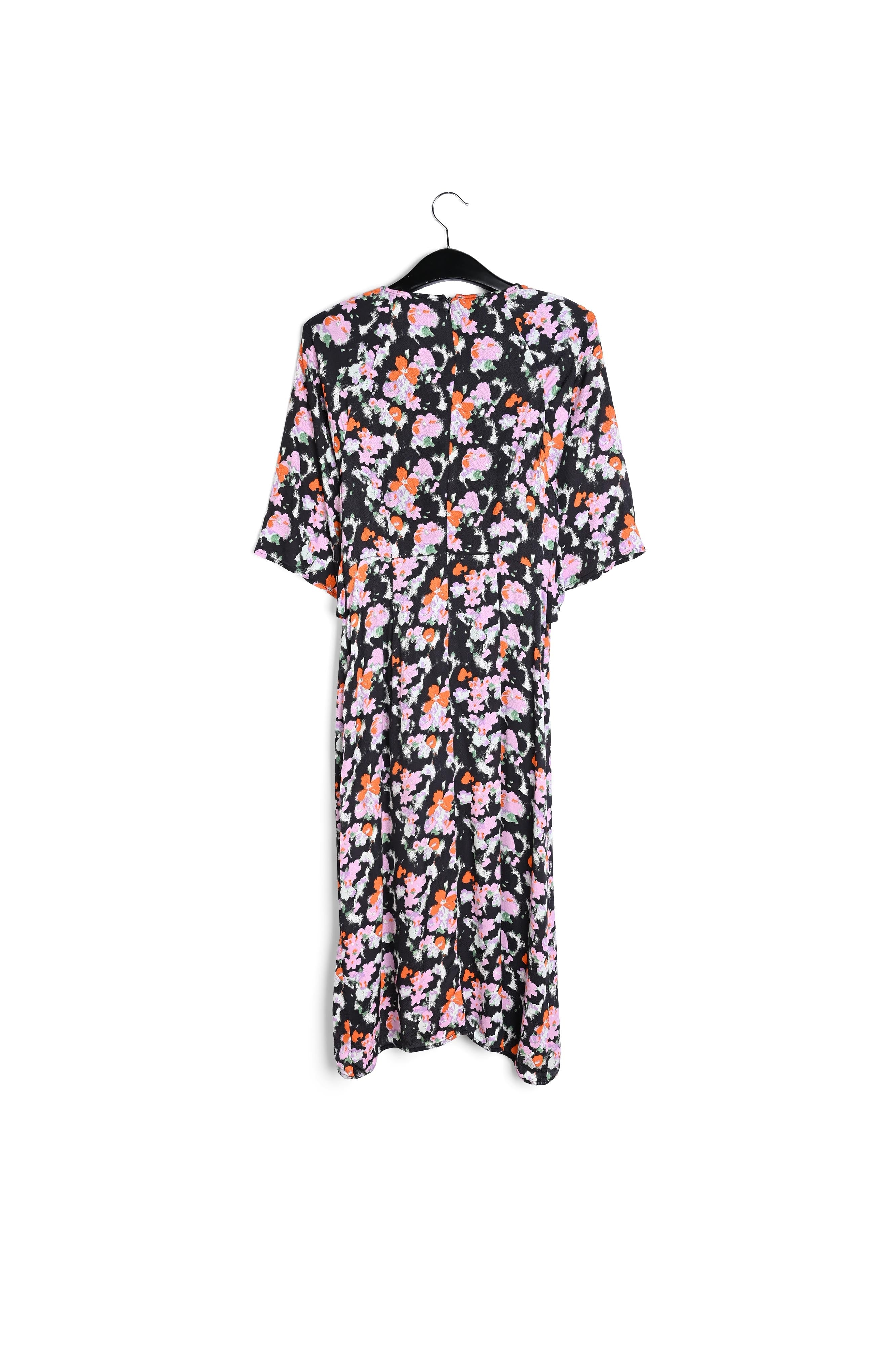 Donkerblauwe midi-jurk met print RE—SSENTIEL | Essentiel second hand