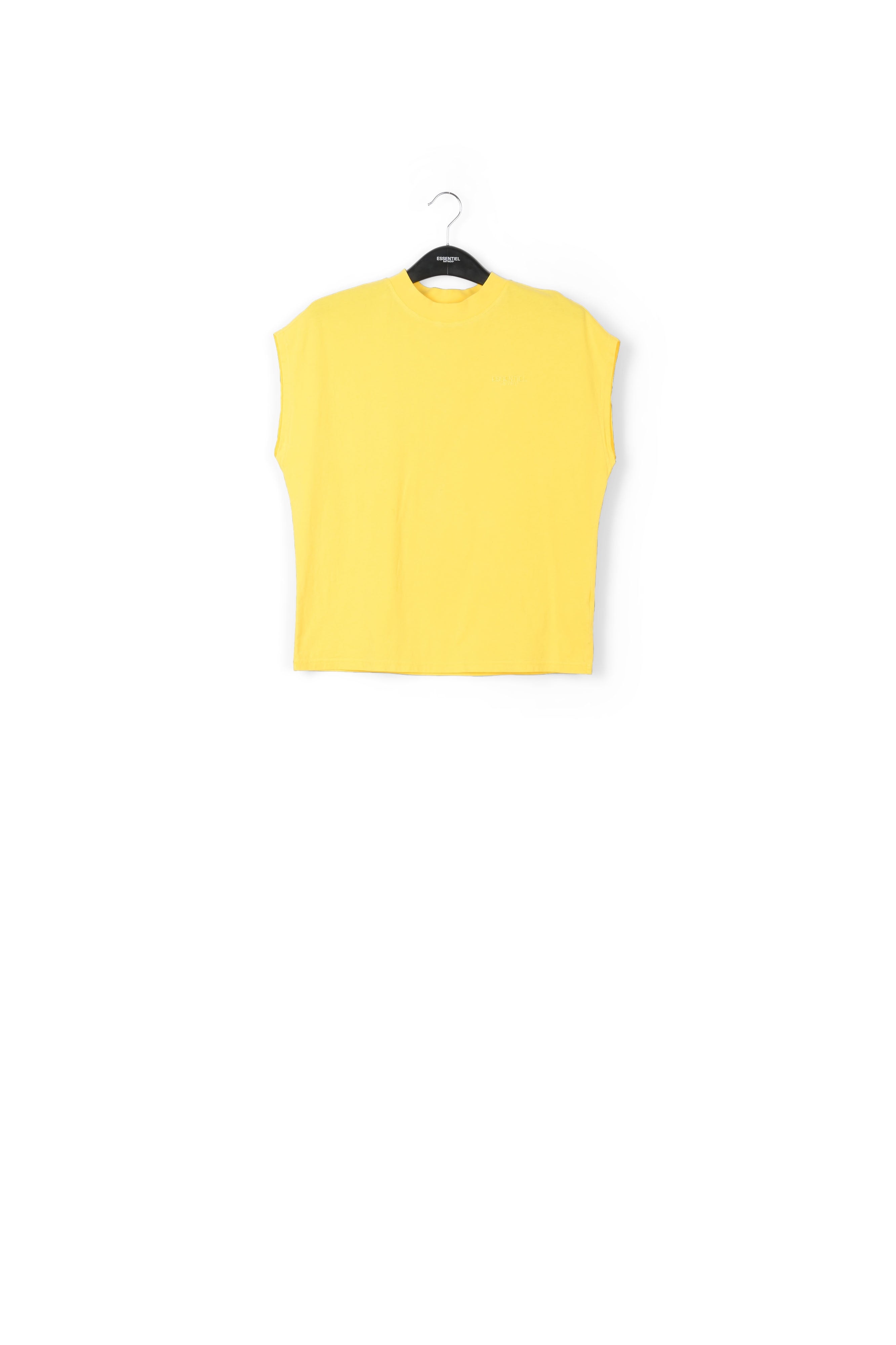 Yellow cap-sleeve organic cotton t-shirt RE—SSENTIEL | Essentiel second hand