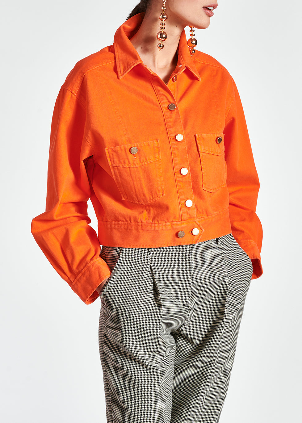 Bright orange denim jacket RE—SSENTIEL | Essentiel second hand