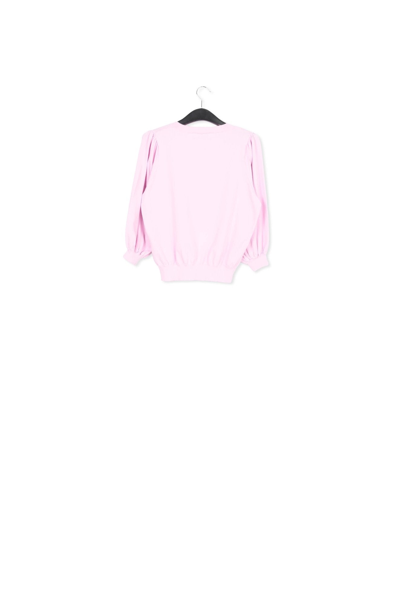 Lilac knit sweater with puffed shoulders RE—SSENTIEL | Essentiel second hand