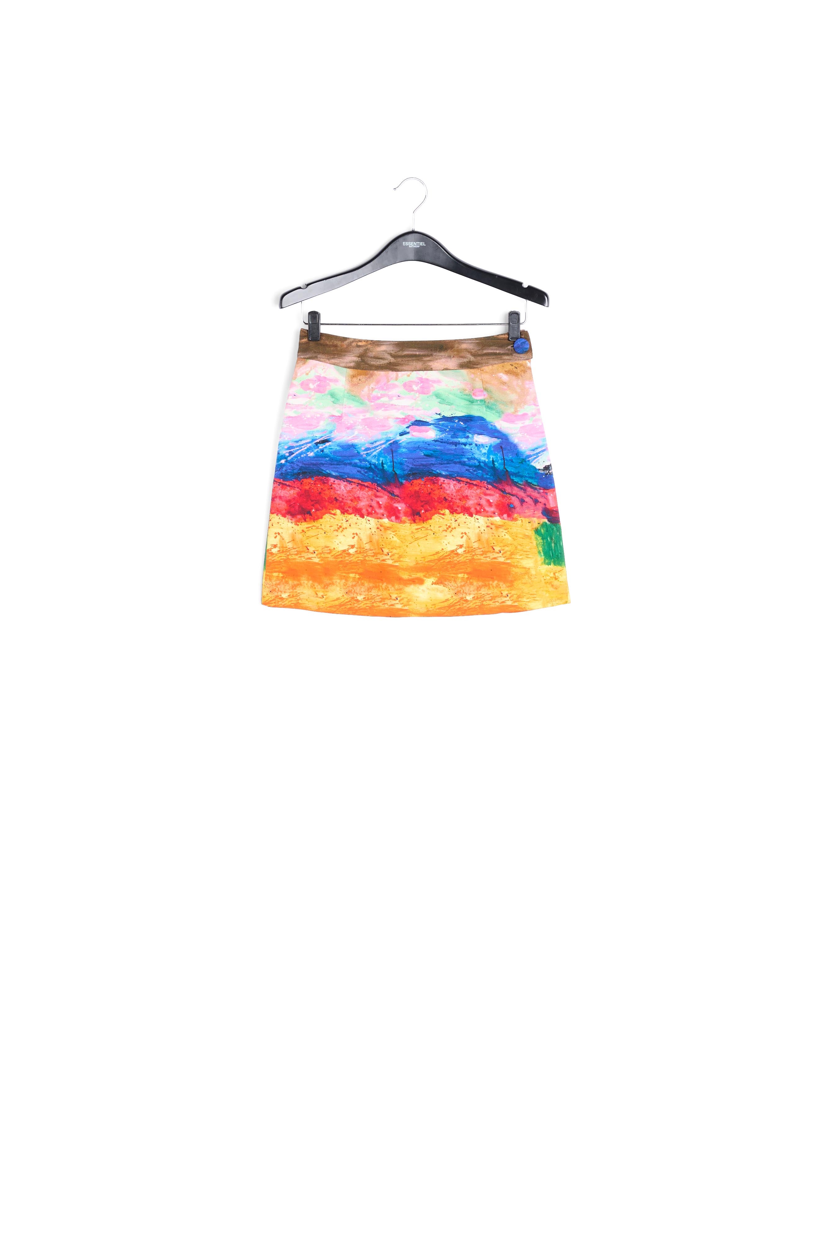 Colorful paint stroke print A-line mini skirt RE—SSENTIEL | Essentiel second hand