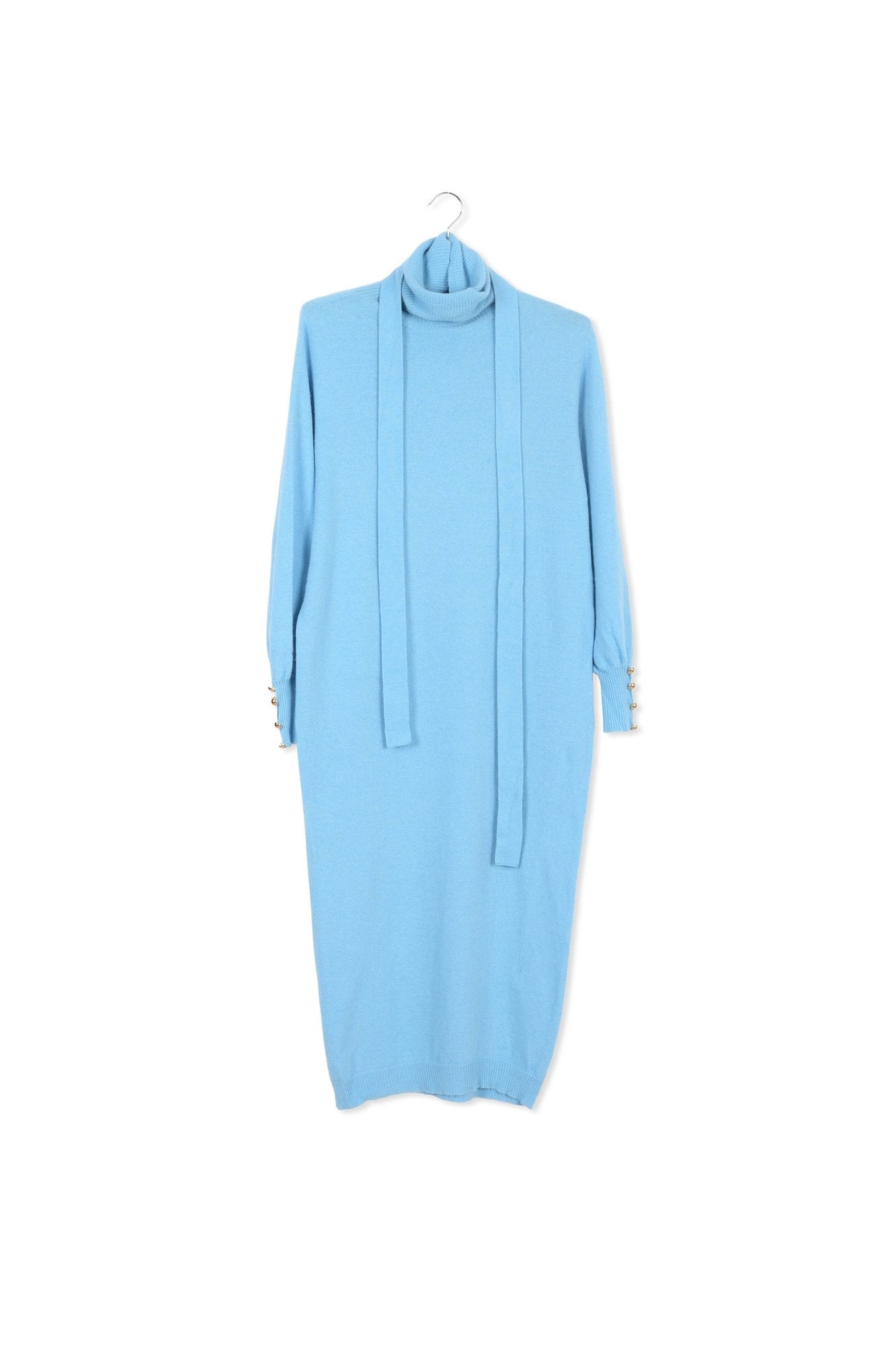 Blue turtleneck knit dress RE—SSENTIEL | Essentiel second hand