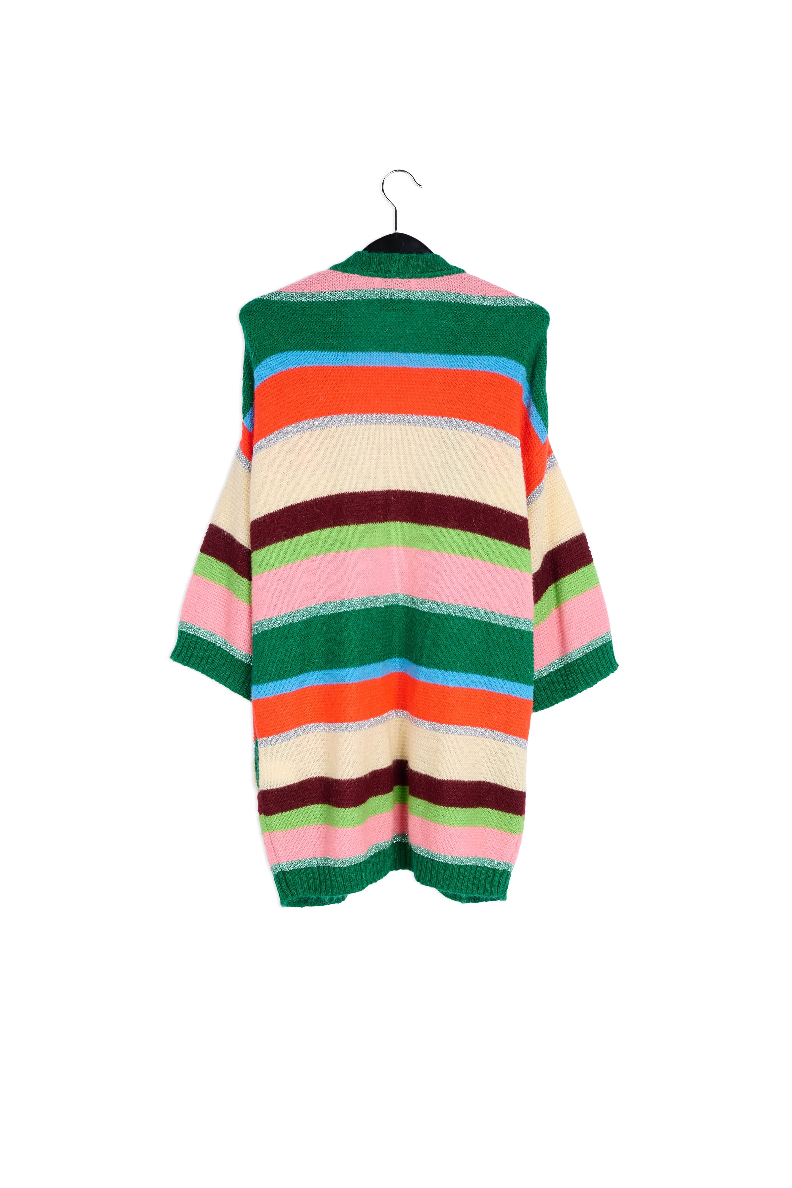 Green, orange and pink striped cardigan RE—SSENTIEL | Essentiel second hand