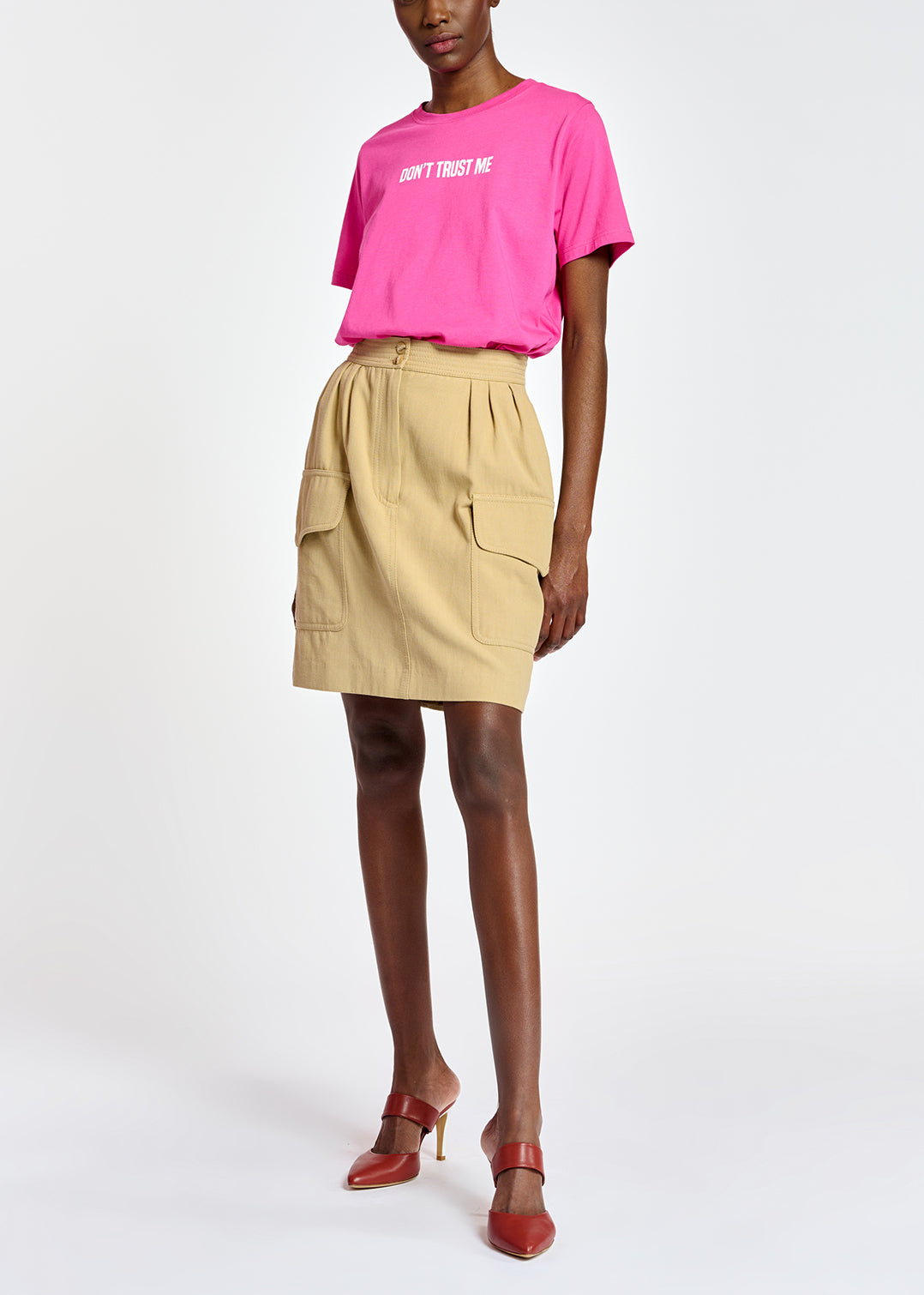 Jupe utilitaire en coton beige RE—SSENTIEL | Essentiel second hand