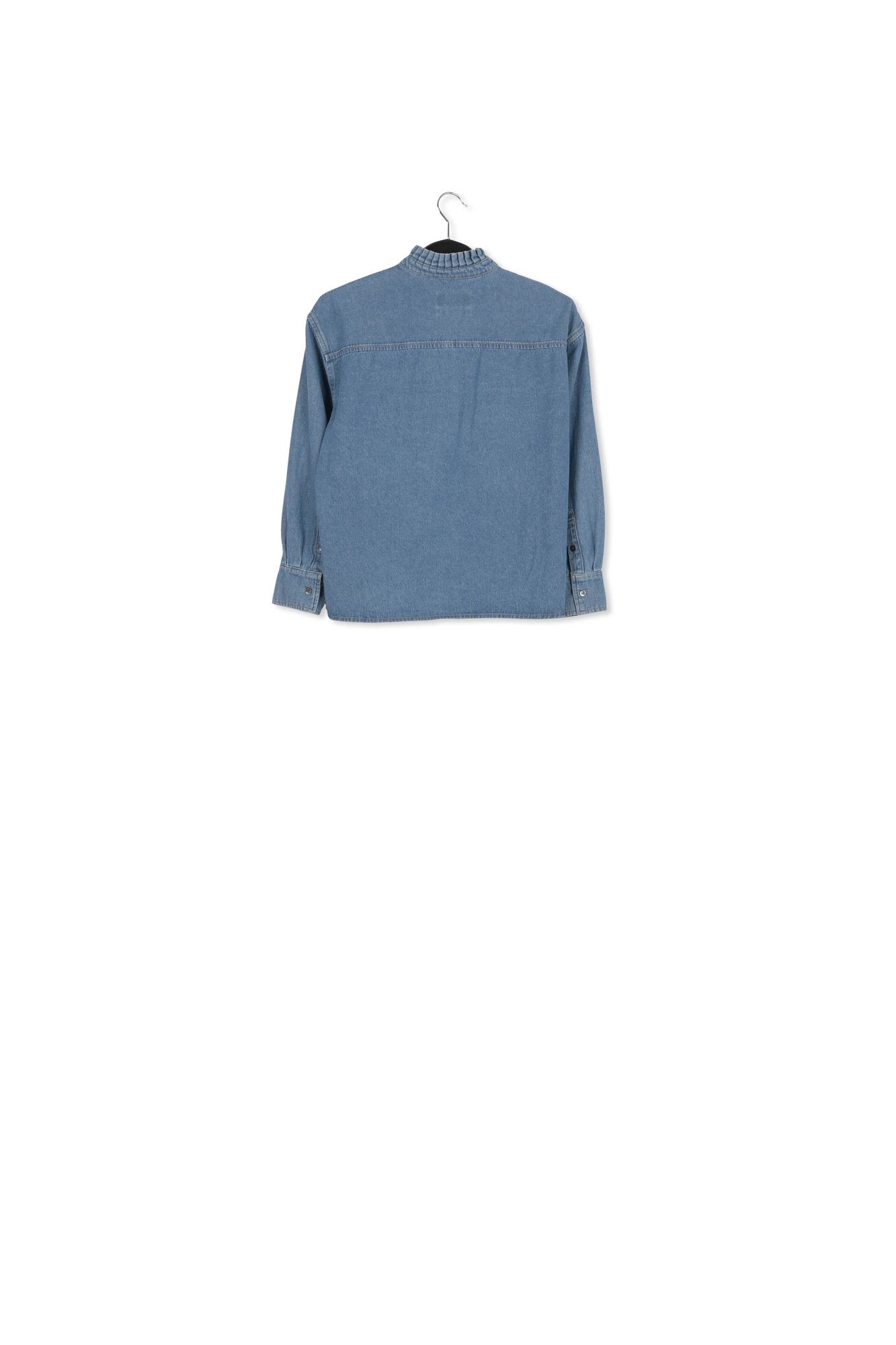Blue denim shirt with frilled collar RE—SSENTIEL | Essentiel second hand