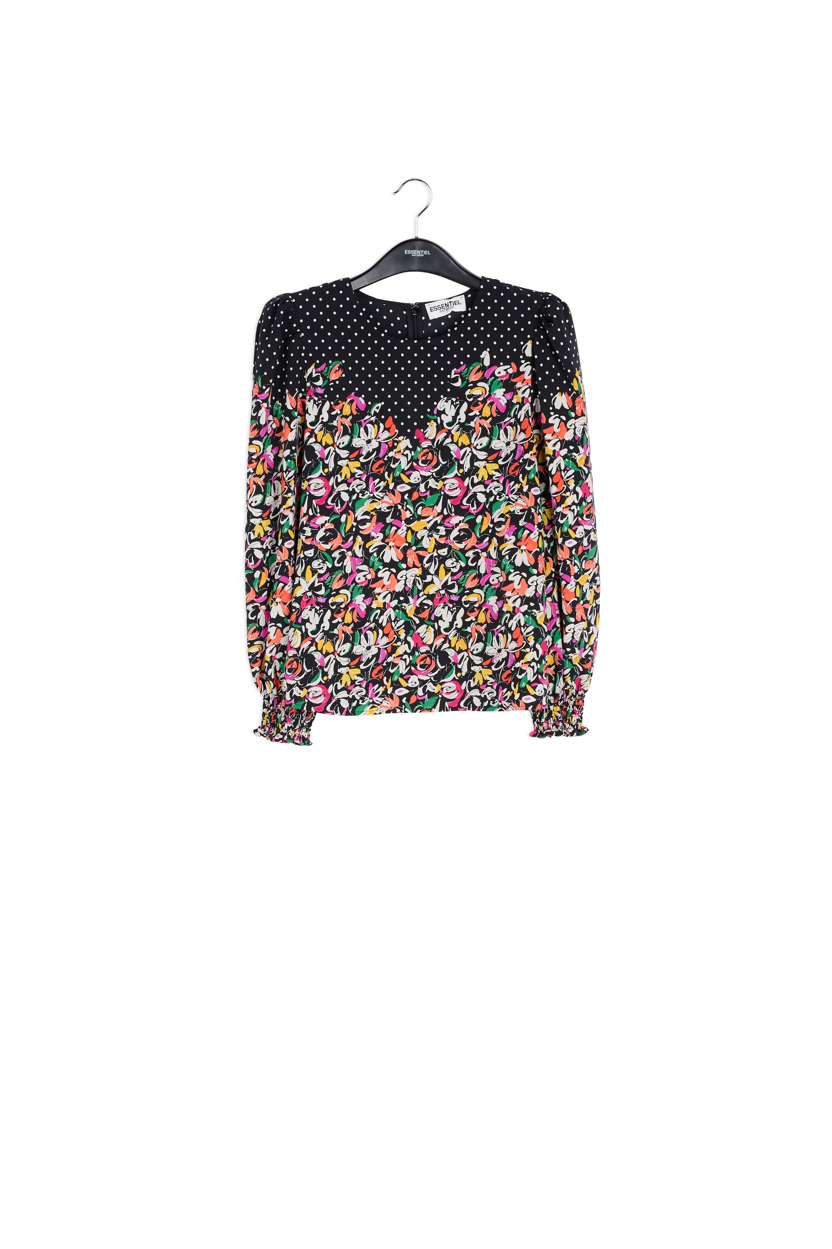 Colorful floral and polka-dot mixed-print top RE—SSENTIEL | Essentiel second hand