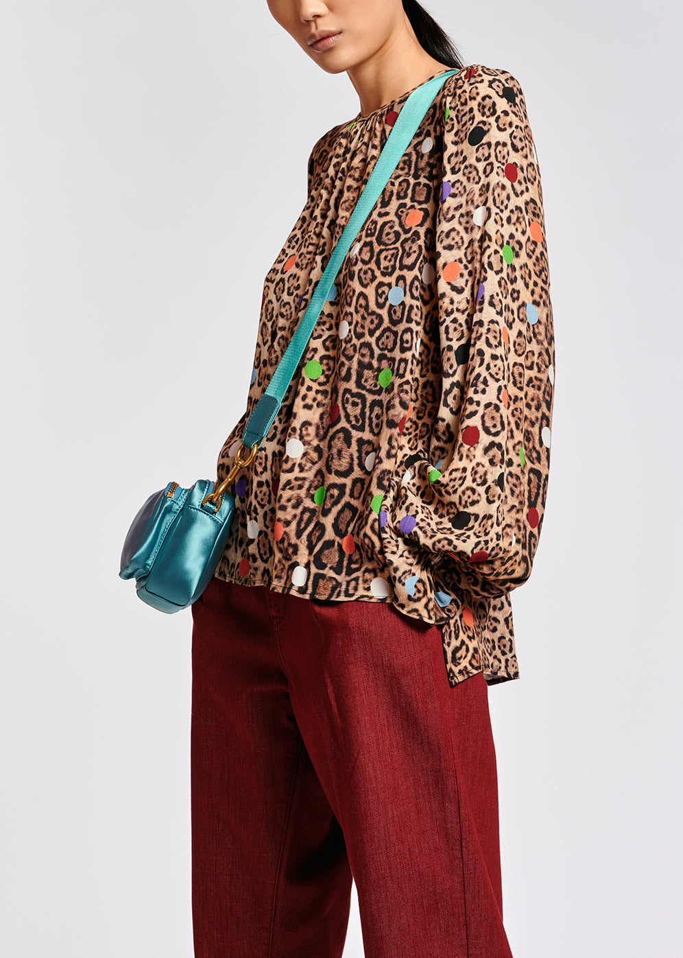 Leopard print and dots loose-fit top RE—SSENTIEL | Essentiel second hand