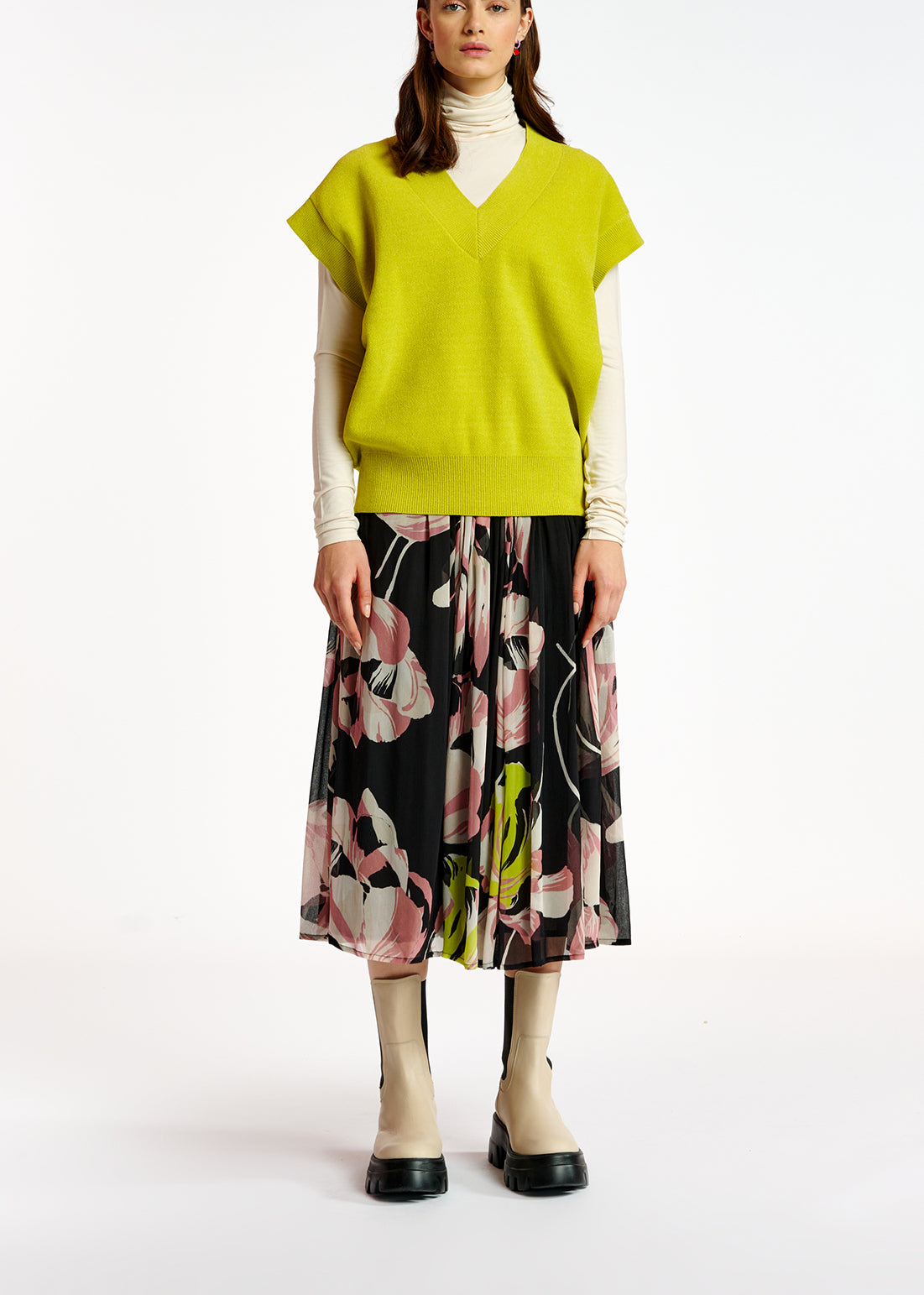 Black floral-print maxi skirt RE—SSENTIEL | Essentiel second hand