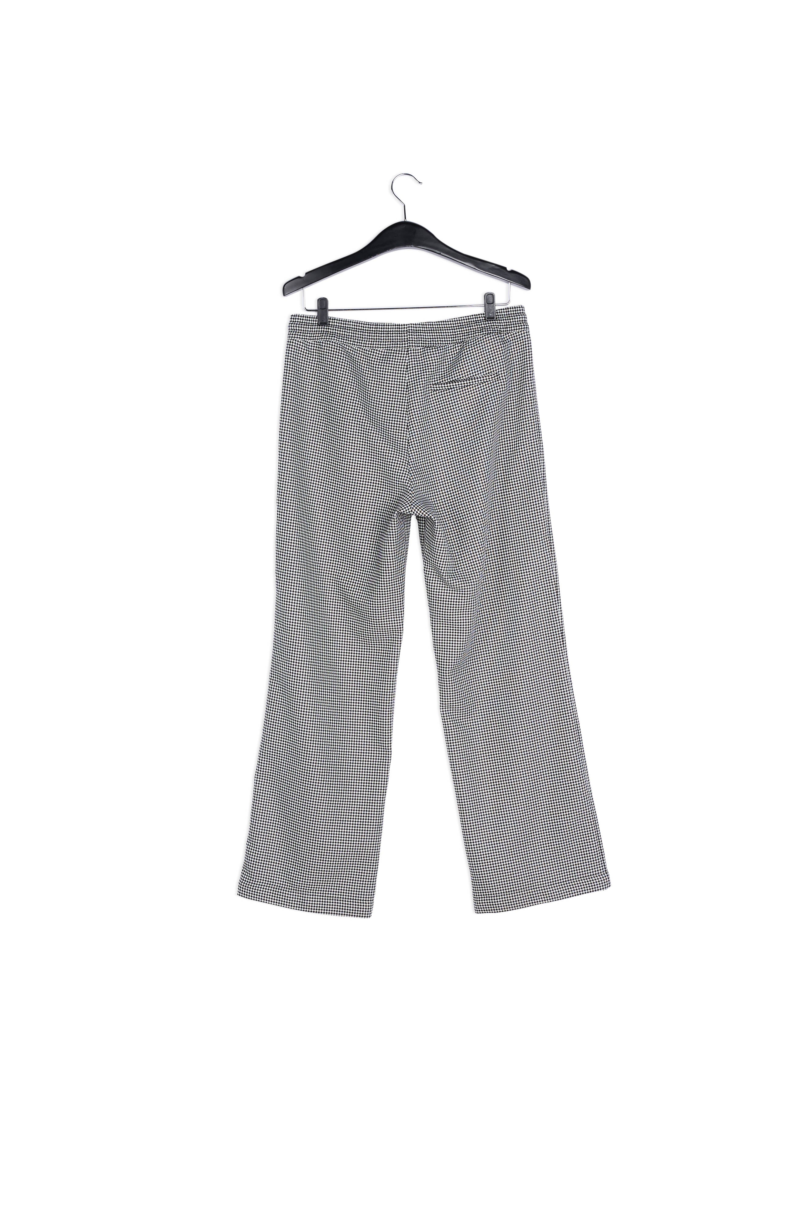 Black and off-white houndstooth pants with drawstring RE—SSENTIEL | Essentiel second hand