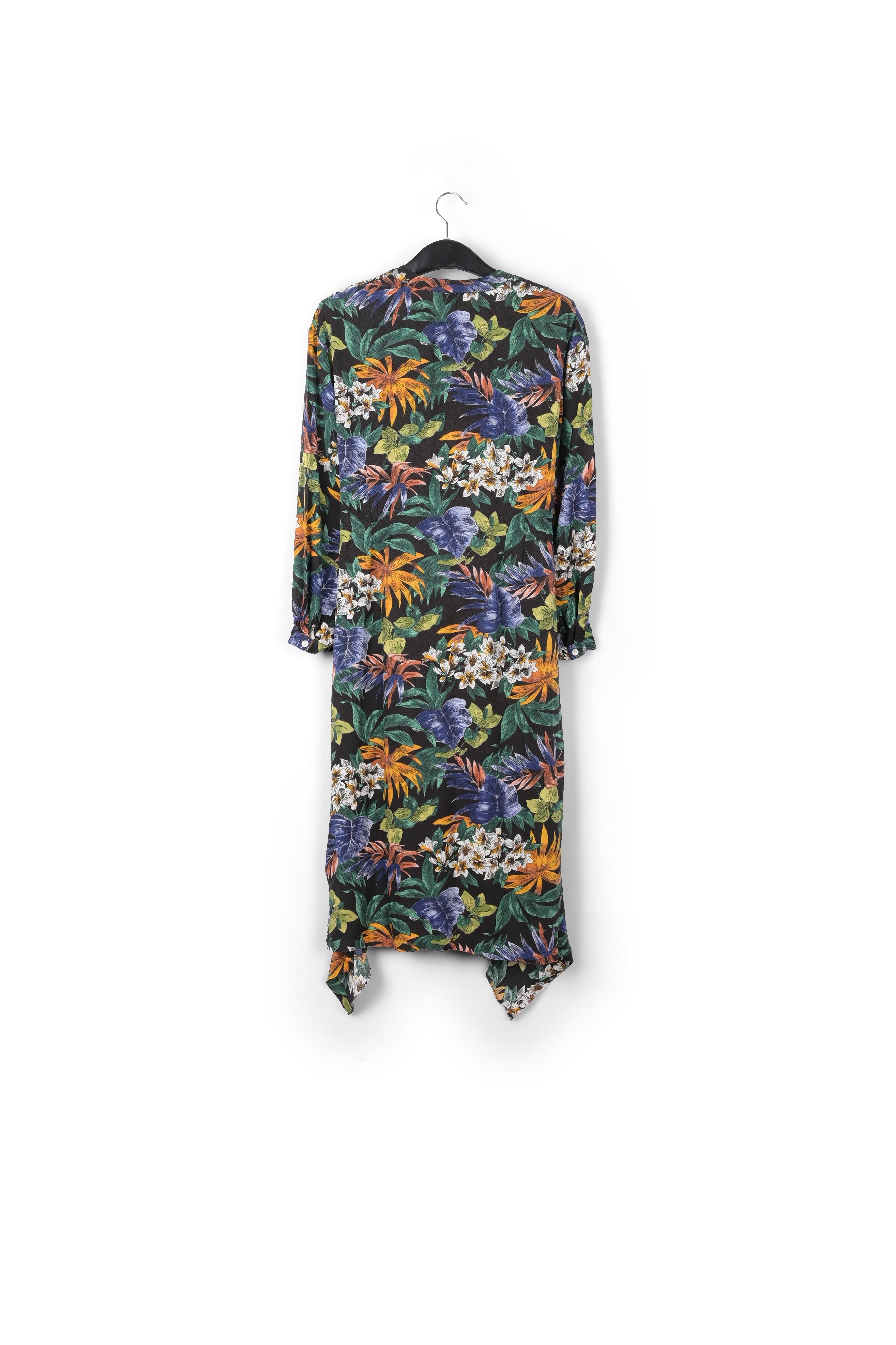 Robe midi à fleurs jaune, vert et rose RE—SSENTIEL | Essentiel second hand