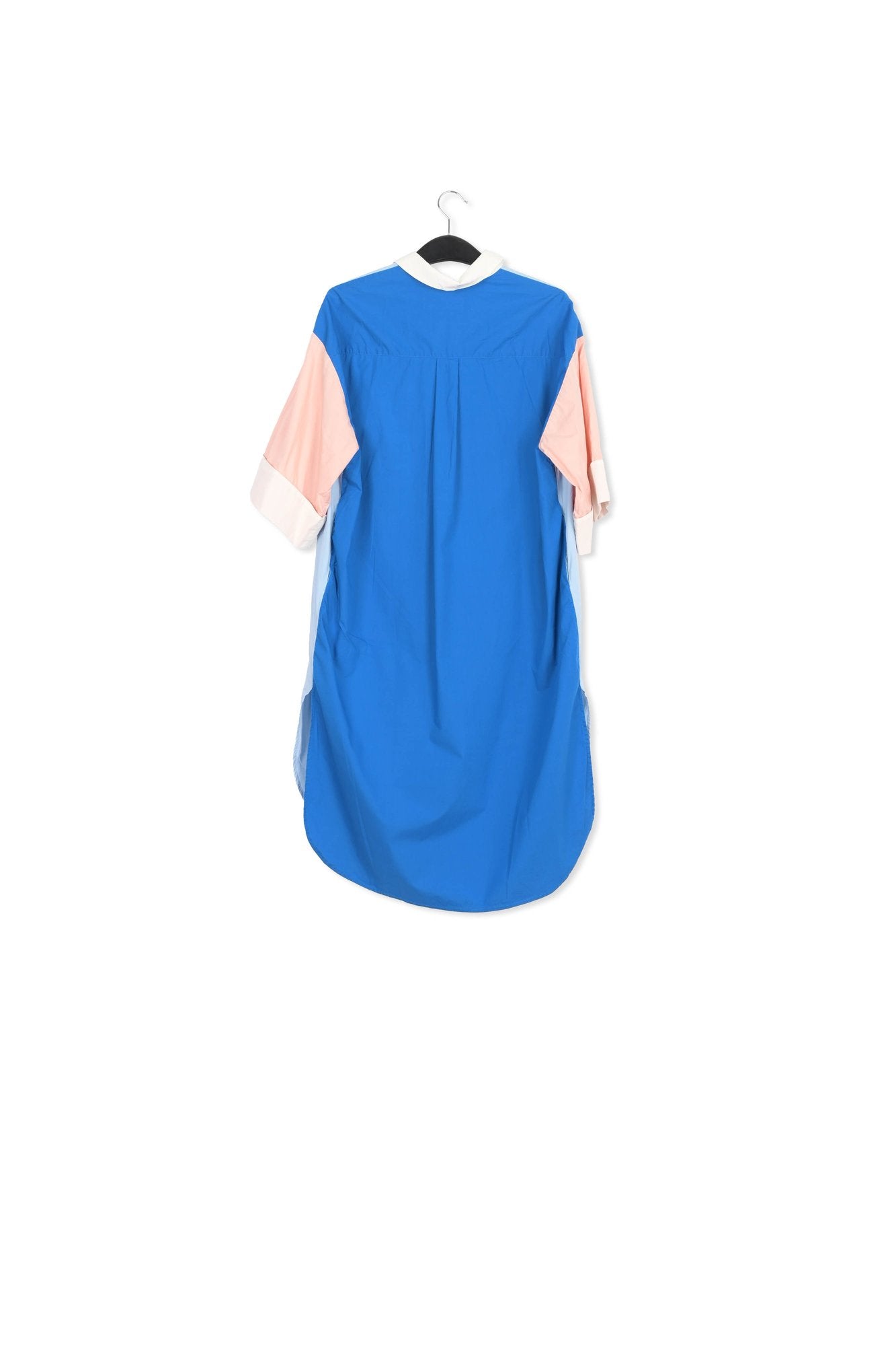 Blue, mauve and yellow color-blocking shirt dress RE—SSENTIEL | Essentiel second hand
