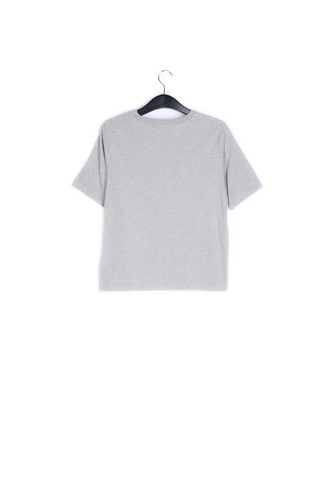 Grey cotton T-shirt with bead embroidery detail RE—SSENTIEL | Essentiel second hand
