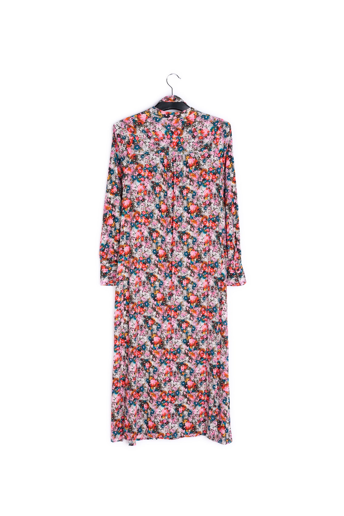 Pink floral print a-line shirt dress RE—SSENTIEL | Essentiel second hand