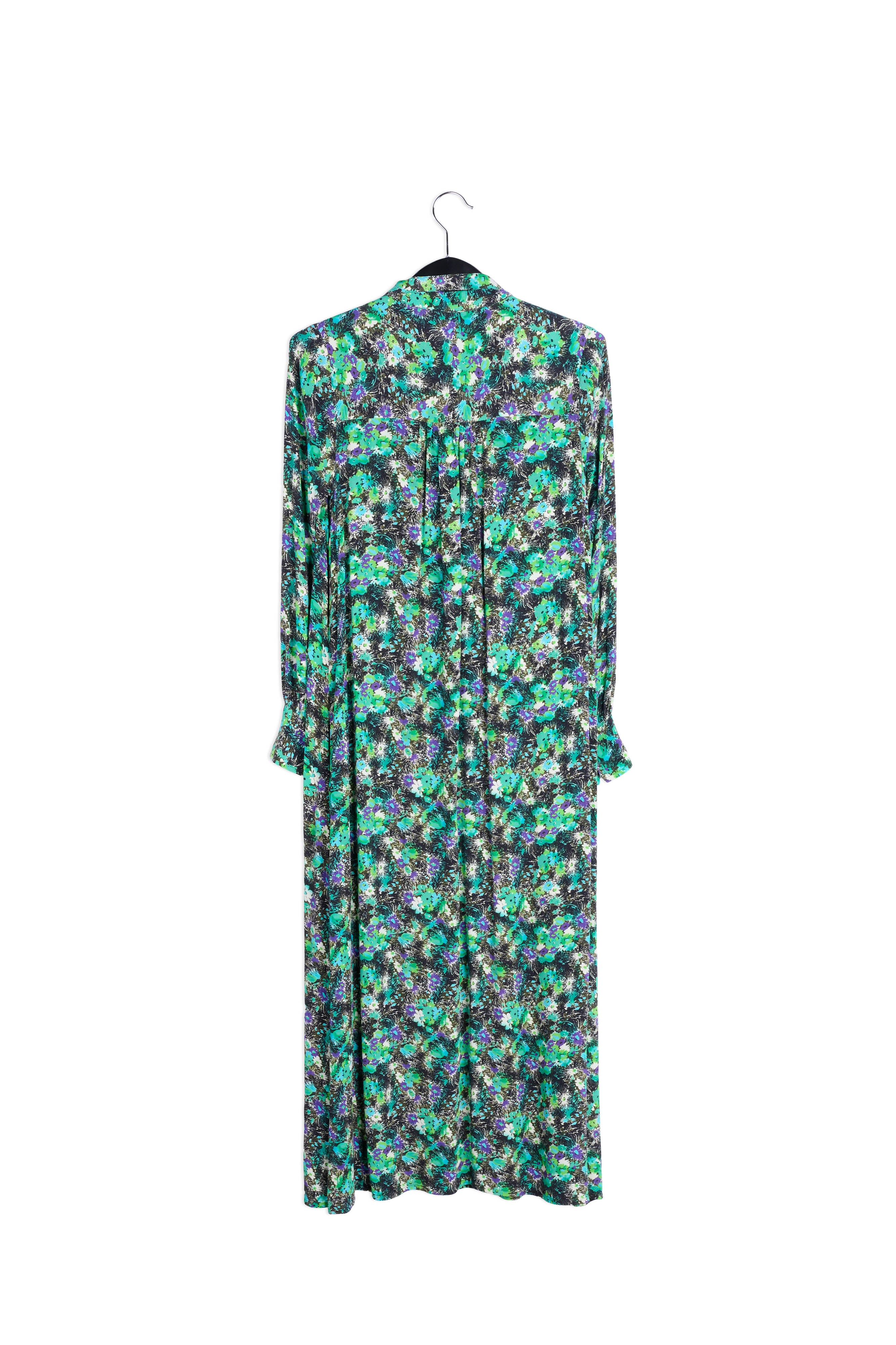 Groene A-lijn hemdjurk met bloemenprint RE—SSENTIEL | Essentiel second hand