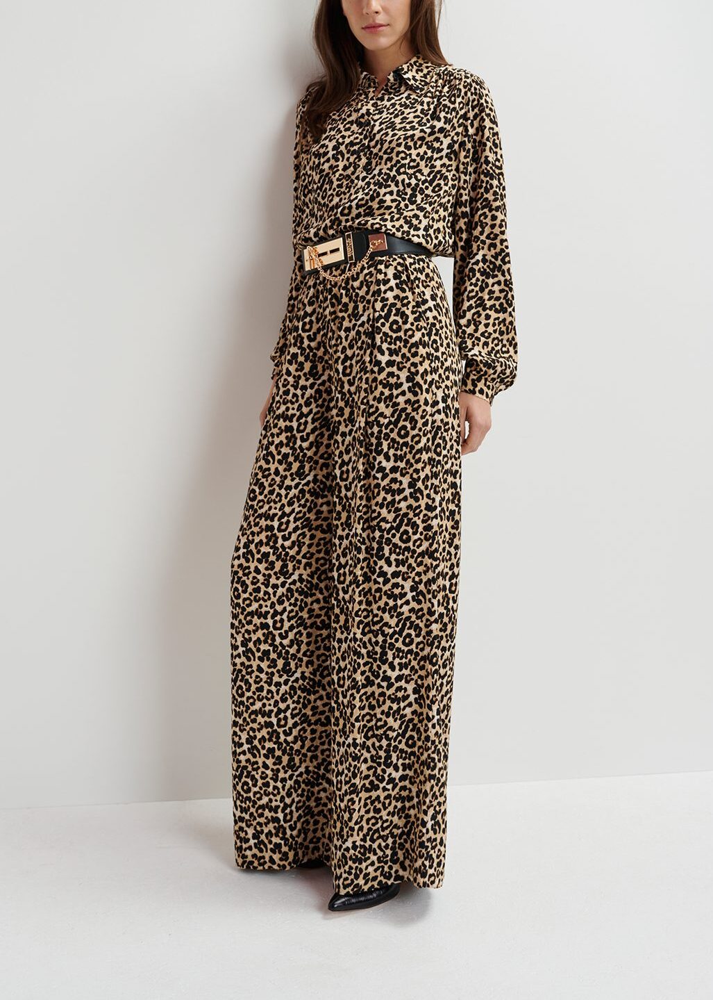 Brown leopard-print polo top RE—SSENTIEL | Essentiel second hand